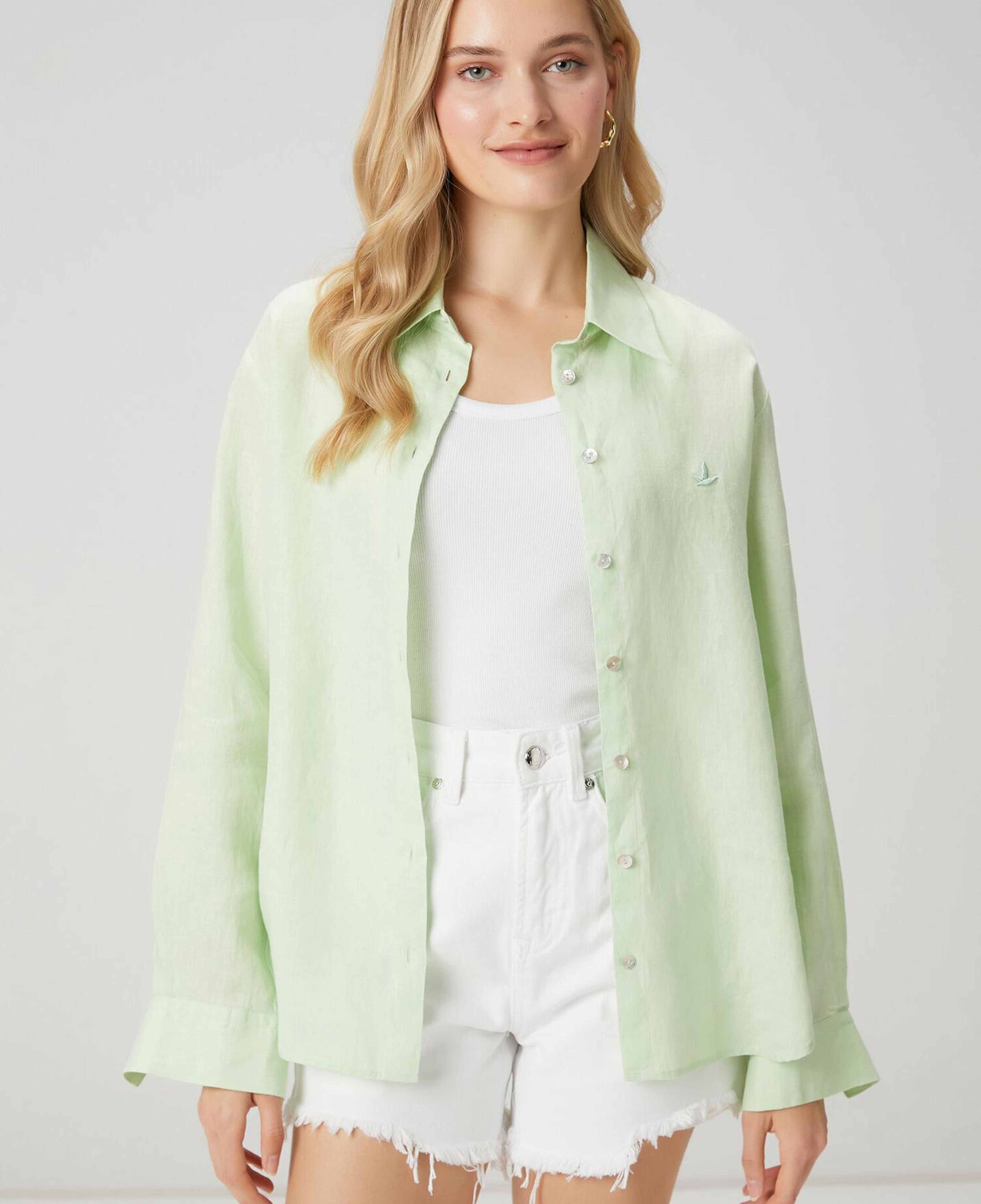 Beymen Club Kadın Yeşil Keten Gömlek