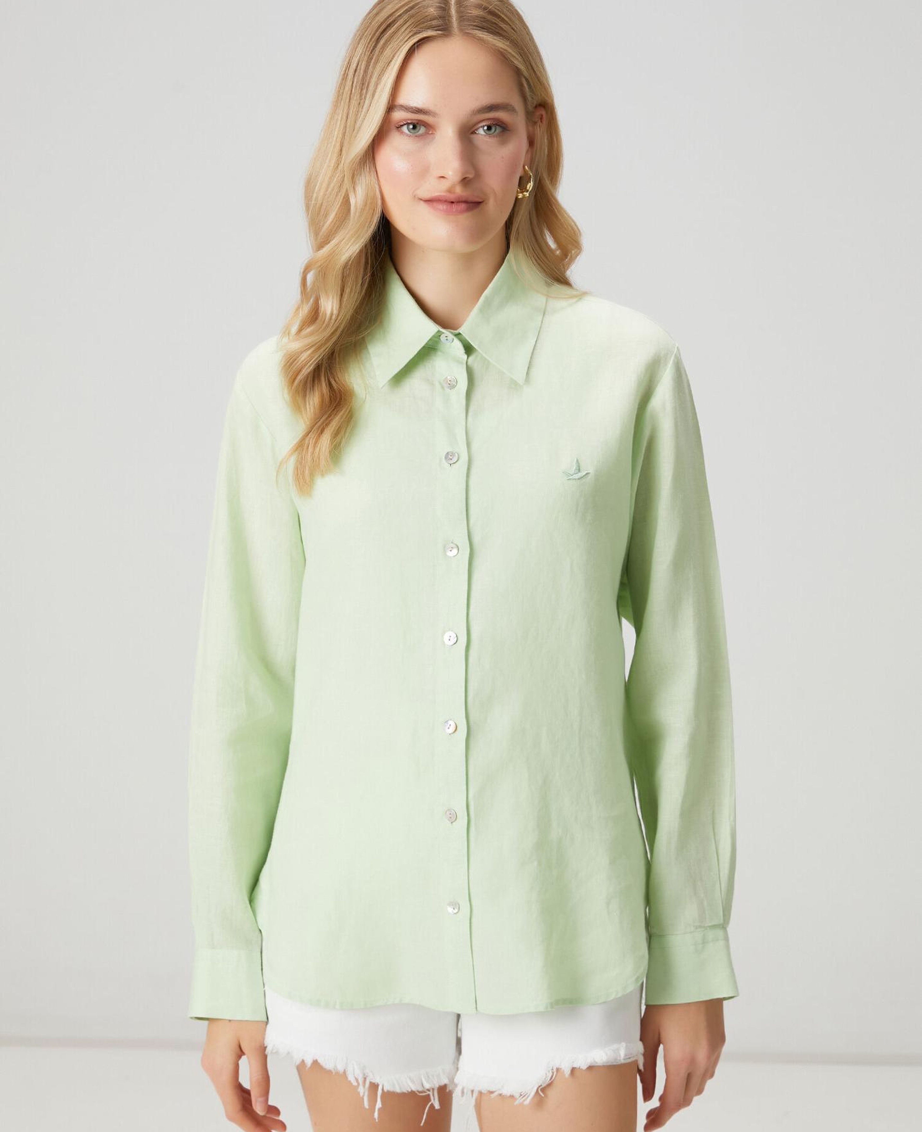 Beymen Club Kadın Yeşil Keten Gömlek