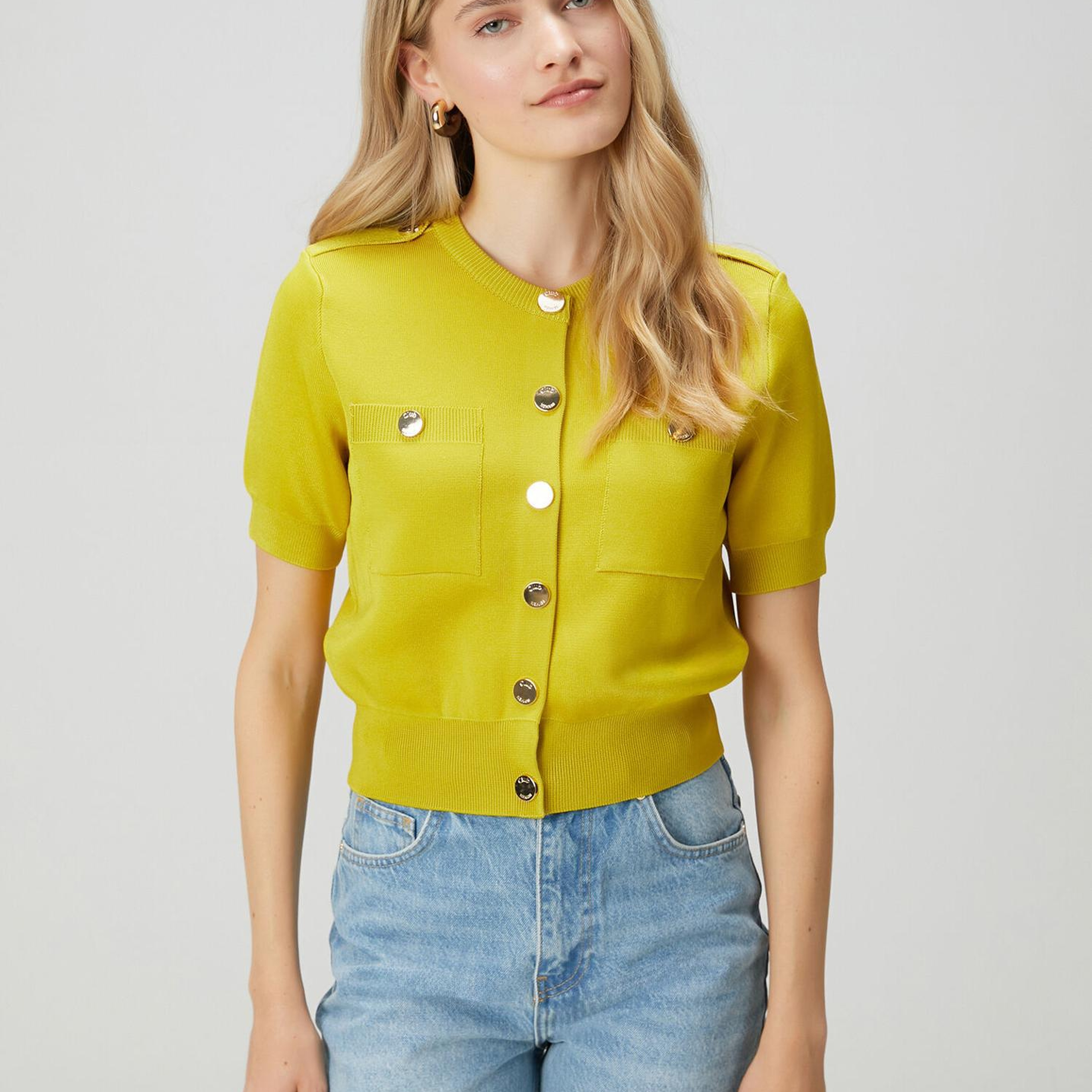 Beymen Club Kadın Neon Sarı Kutu Formlu Triko Ceket