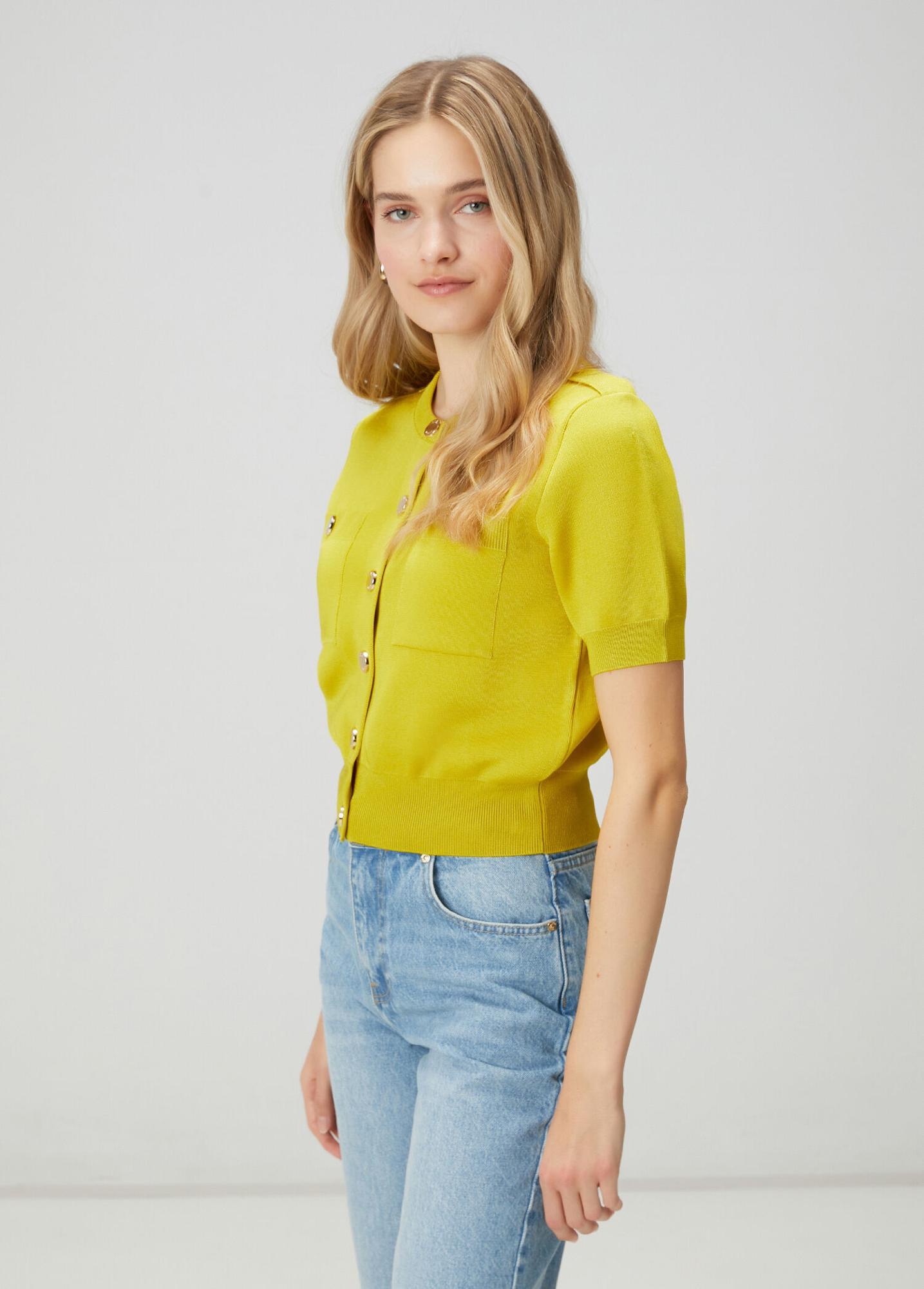 Beymen Club Kadın Neon Sarı Kutu Formlu Triko Ceket