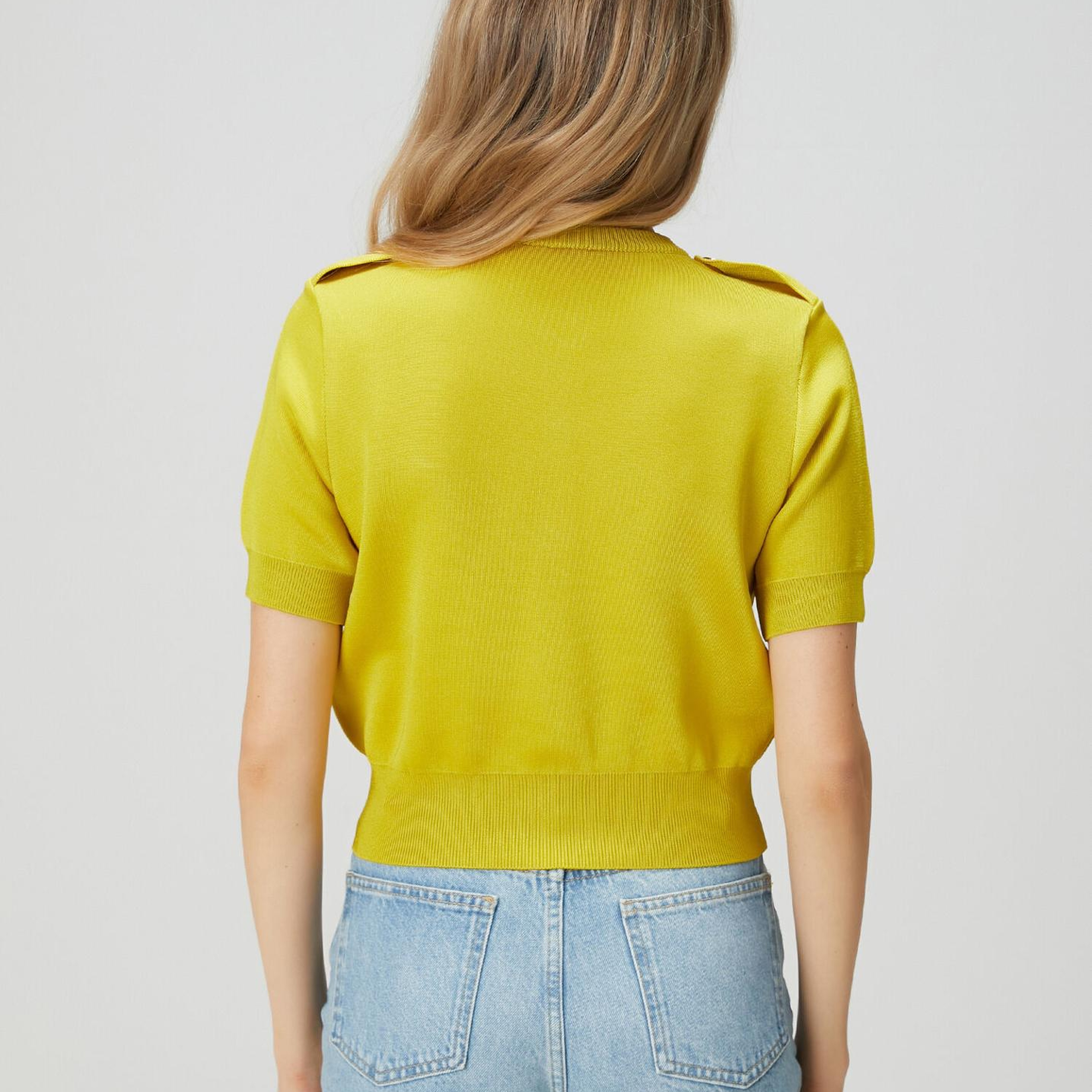 Beymen Club Kadın Neon Sarı Kutu Formlu Triko Ceket