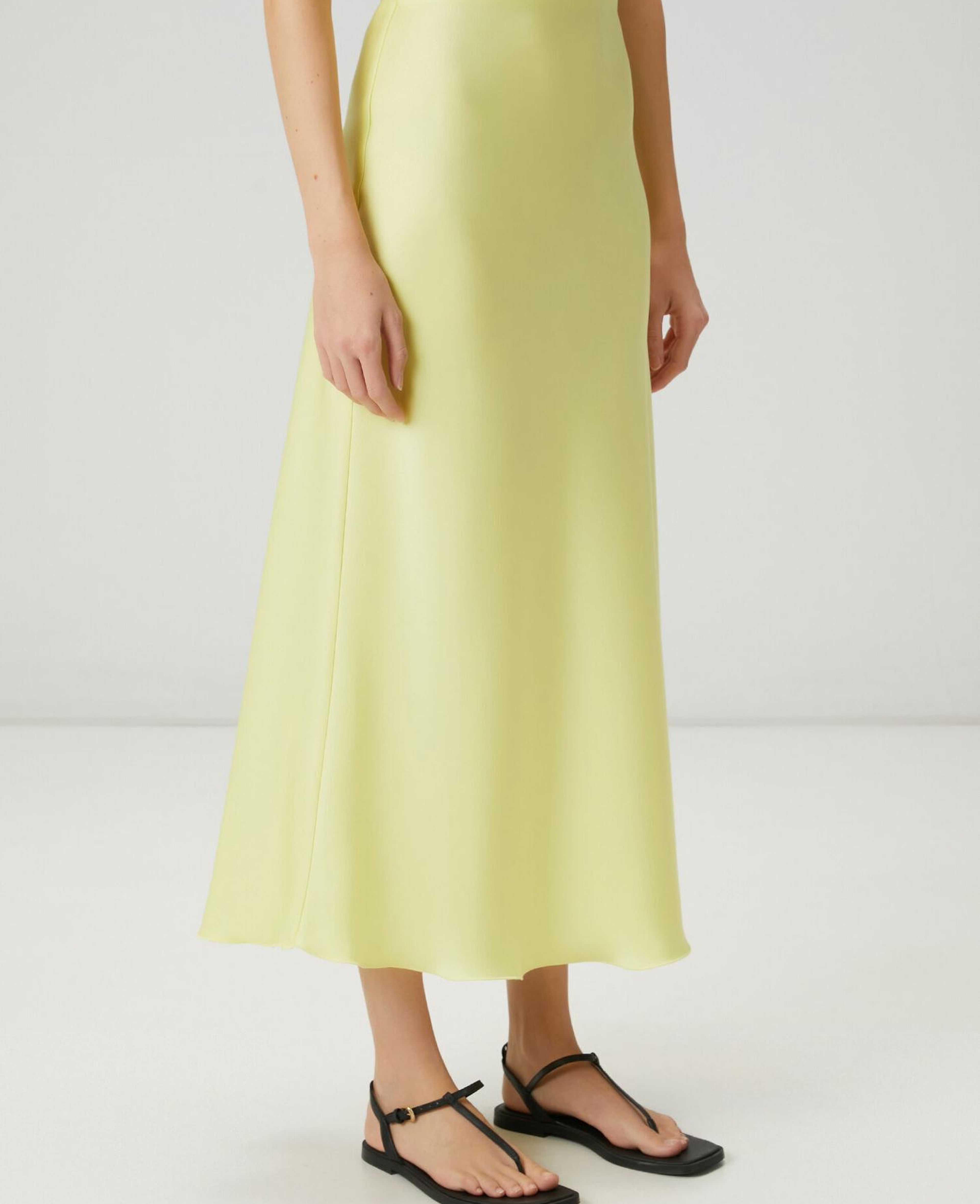 Beymen Club Kadın Neon Sarı Maksi Evaze Saten Etek