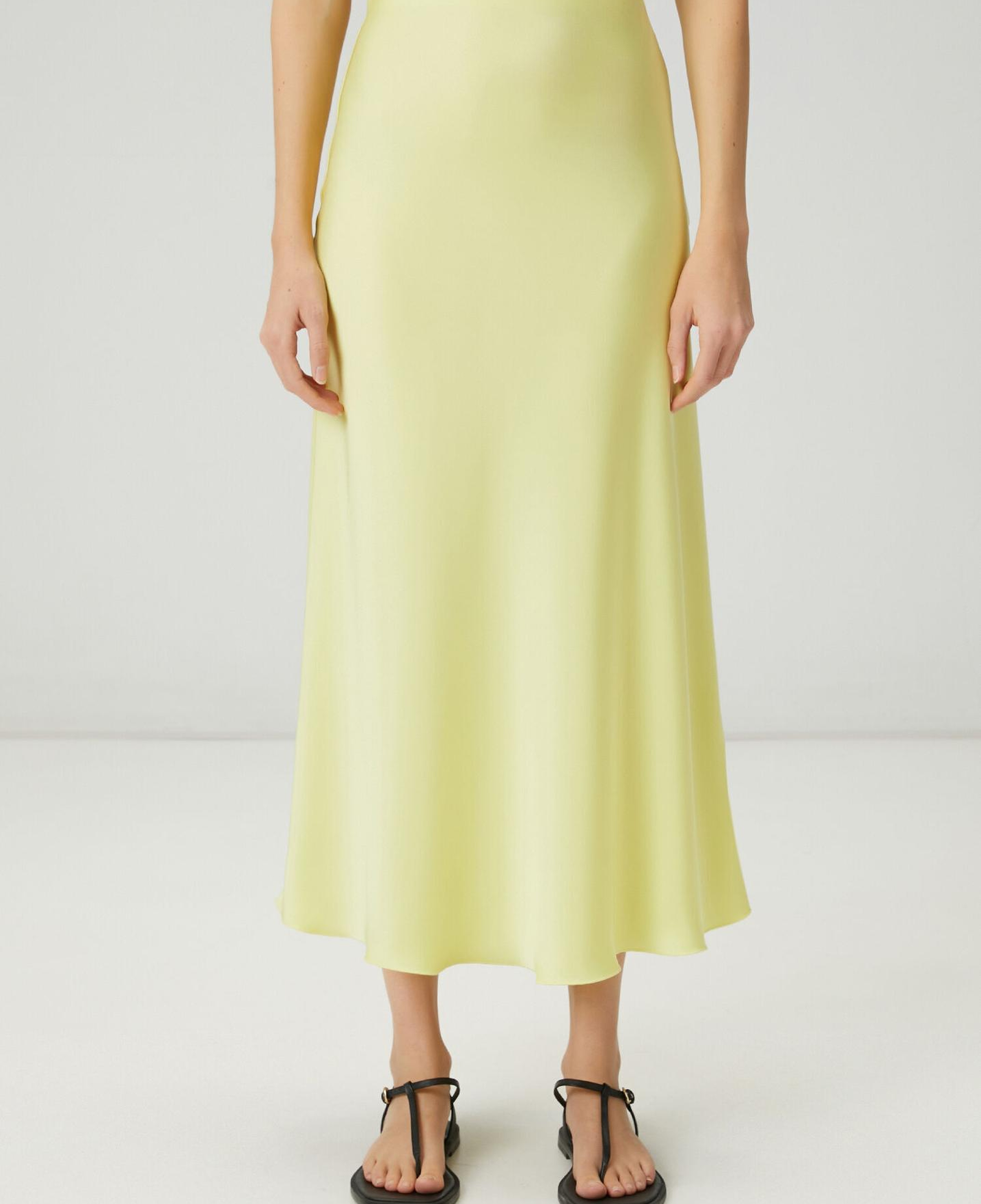 Beymen Club Kadın Neon Sarı Maksi Evaze Saten Etek