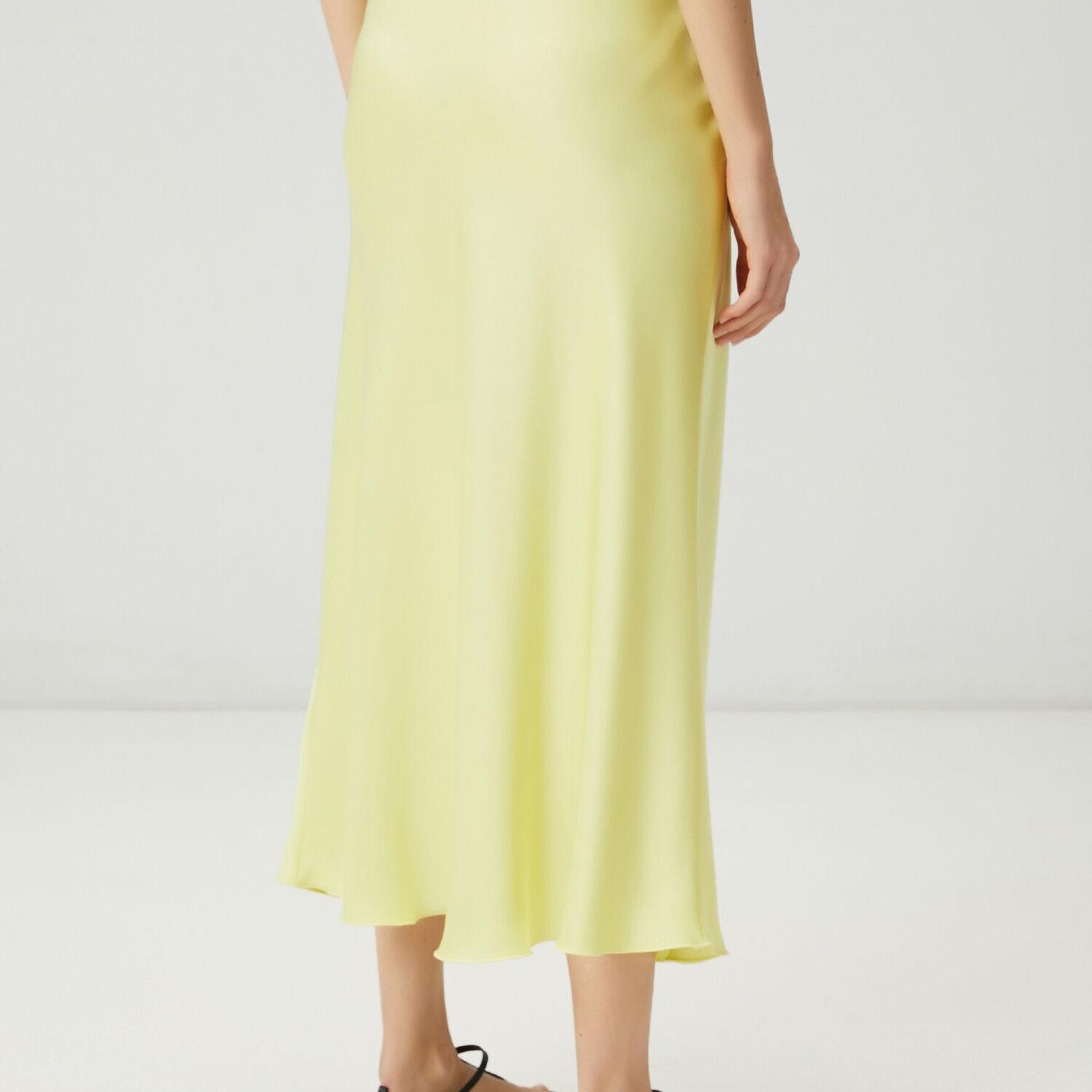 Beymen Club Kadın Neon Sarı Maksi Evaze Saten Etek
