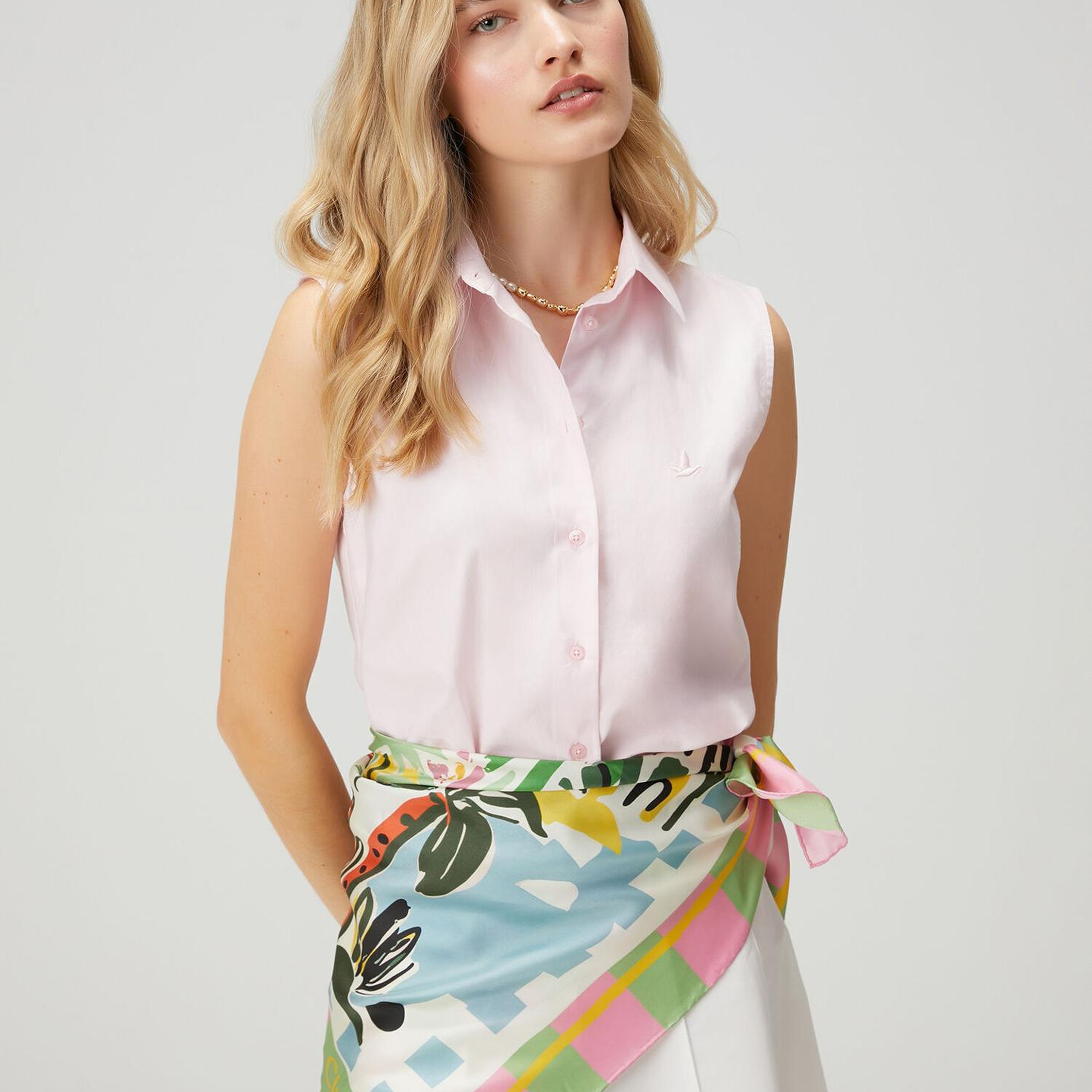 Beymen Club Kadın Açık Pembe Kolsuz Oxford Gömlek