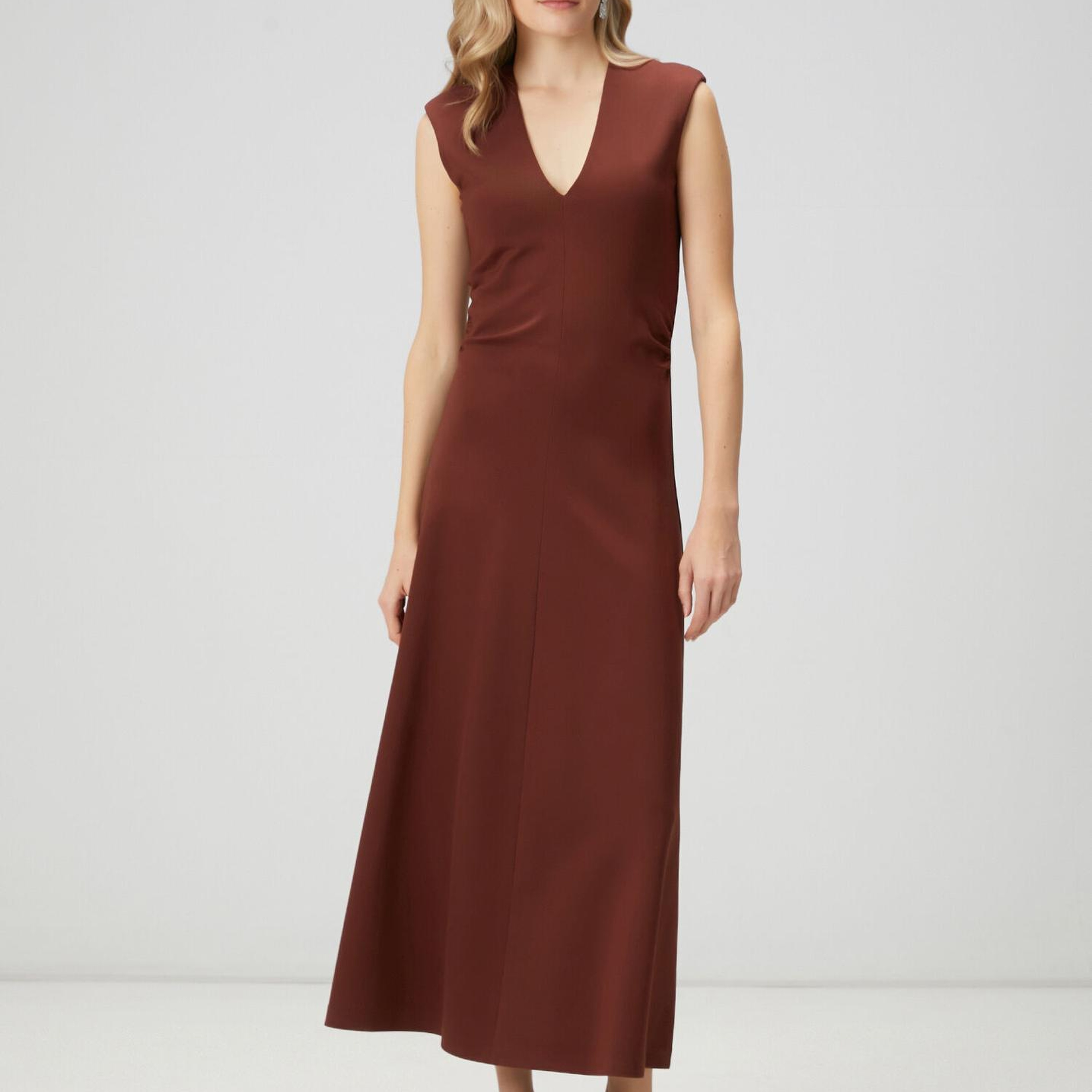 Beymen Club Kadın Kiremit Drapeli Uzun Elbise