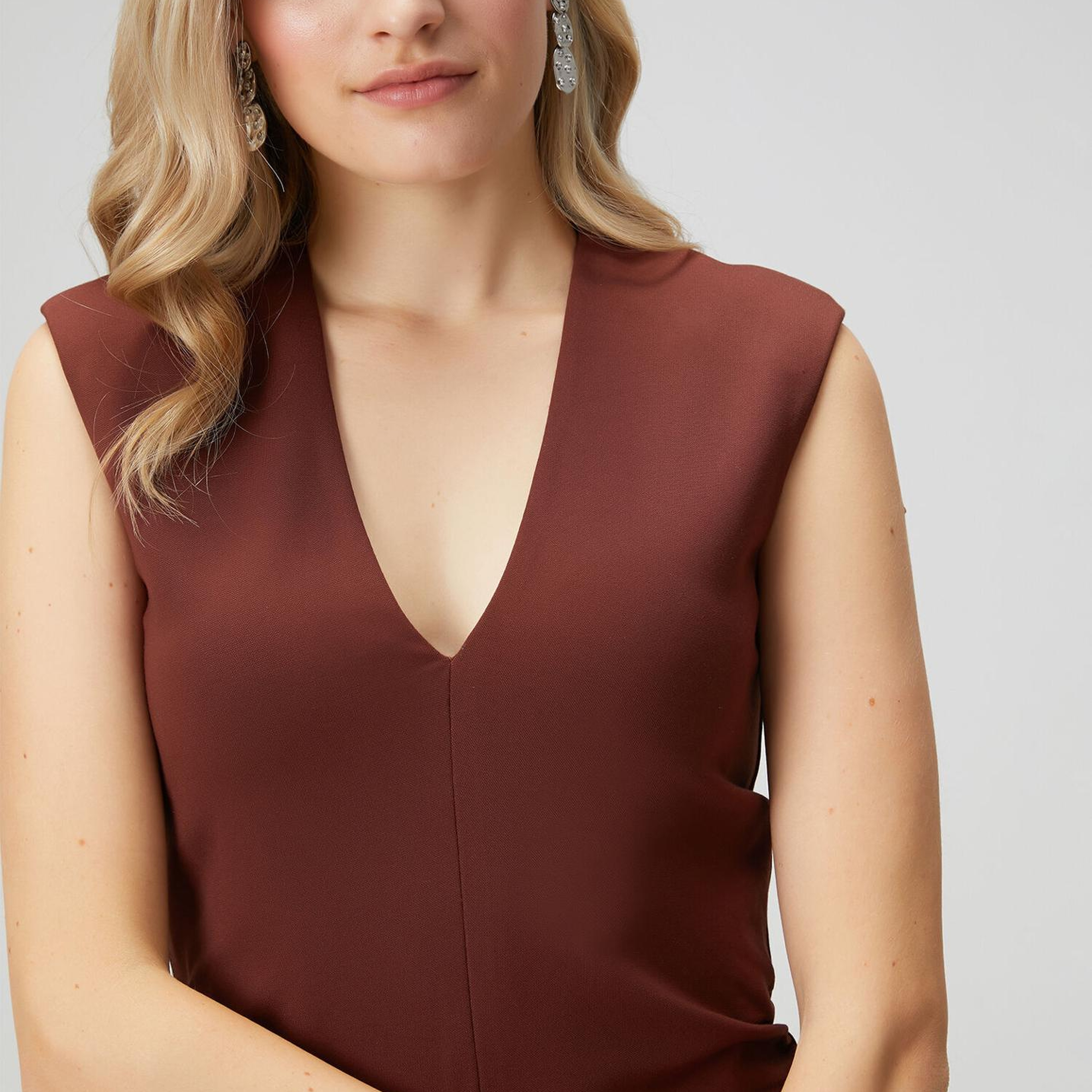 Beymen Club Kadın Kiremit Drapeli Uzun Elbise