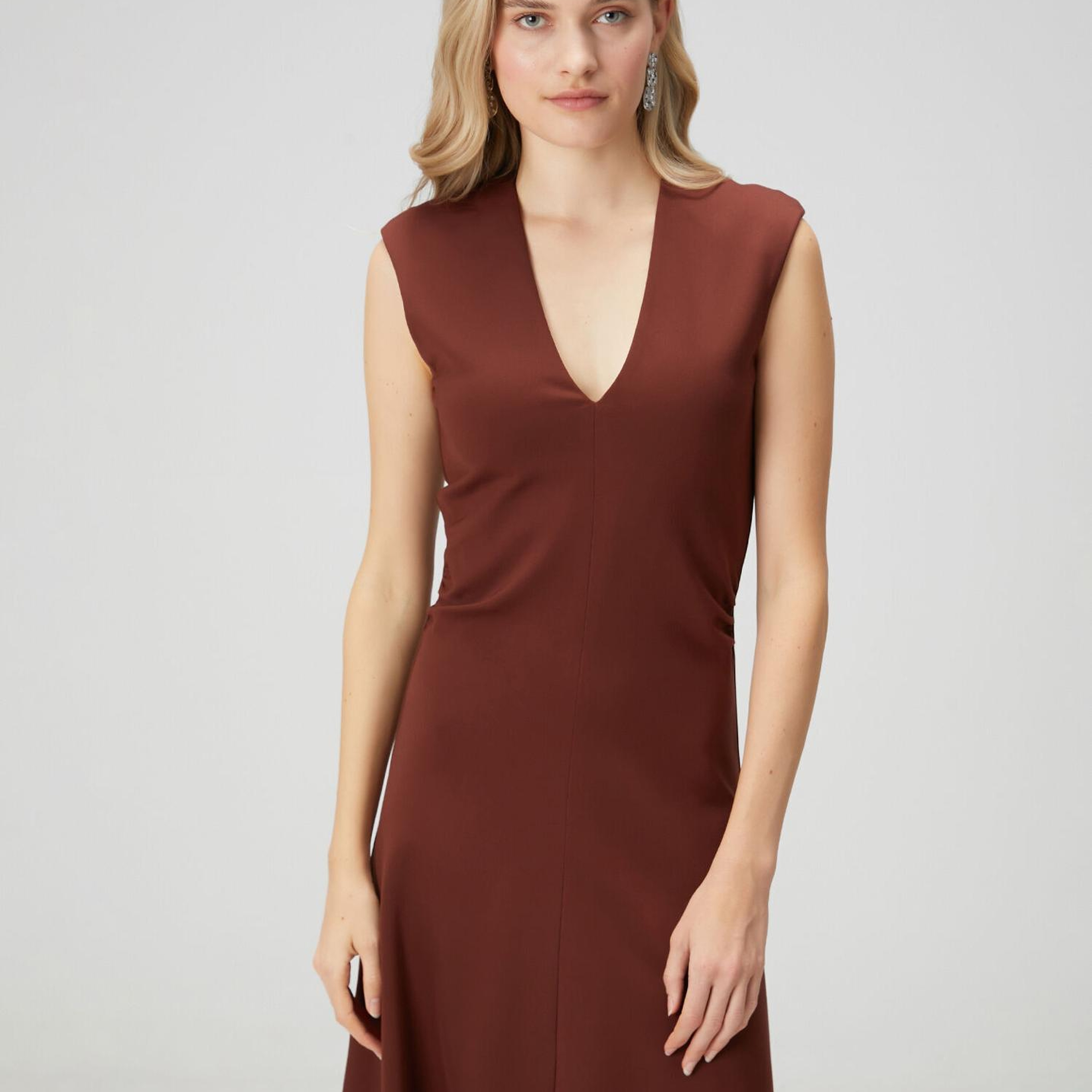 Beymen Club Kadın Kiremit Drapeli Uzun Elbise