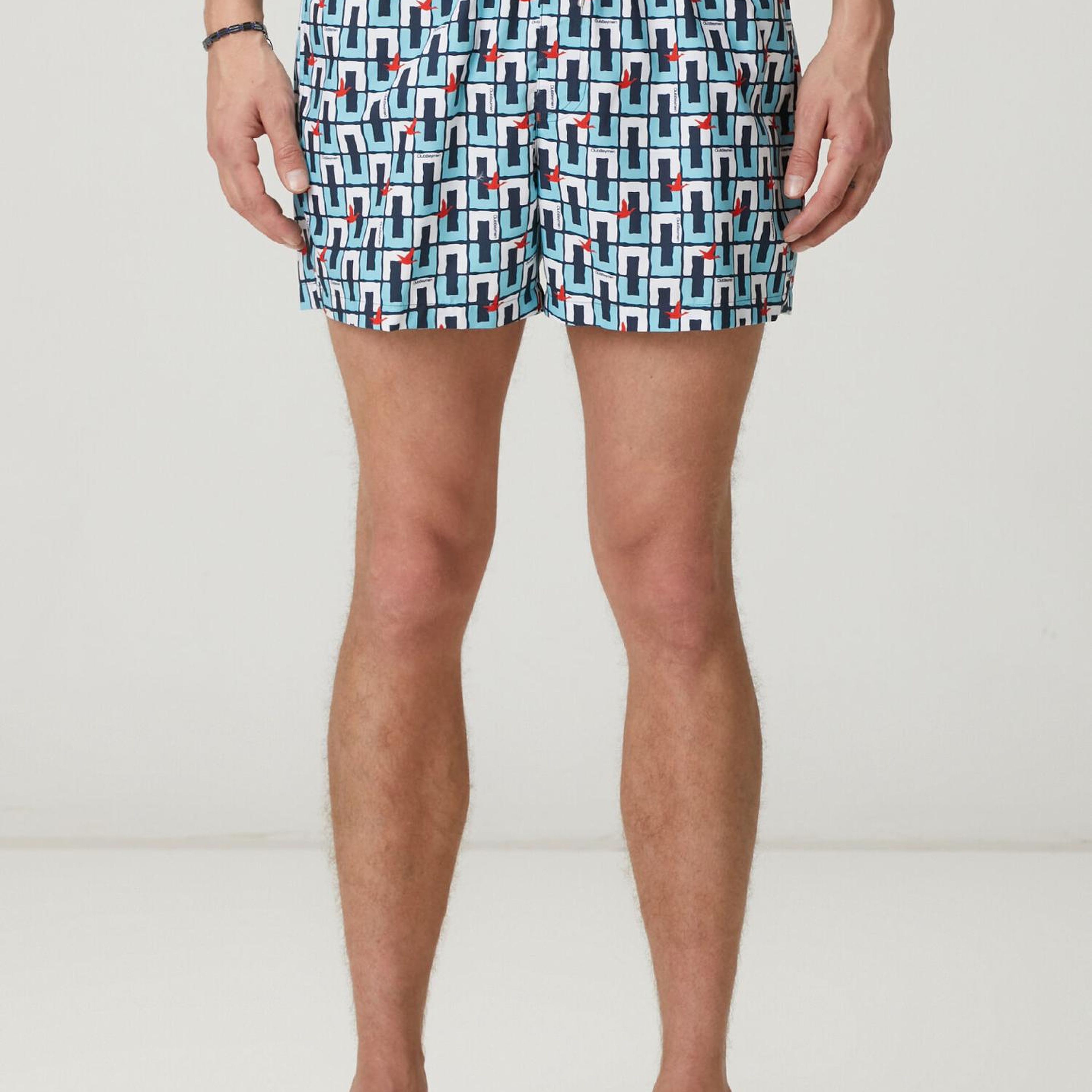 Beymen Club Erkek Lacivert Mavi Dikdörtgen Artwork Kısa Mayo