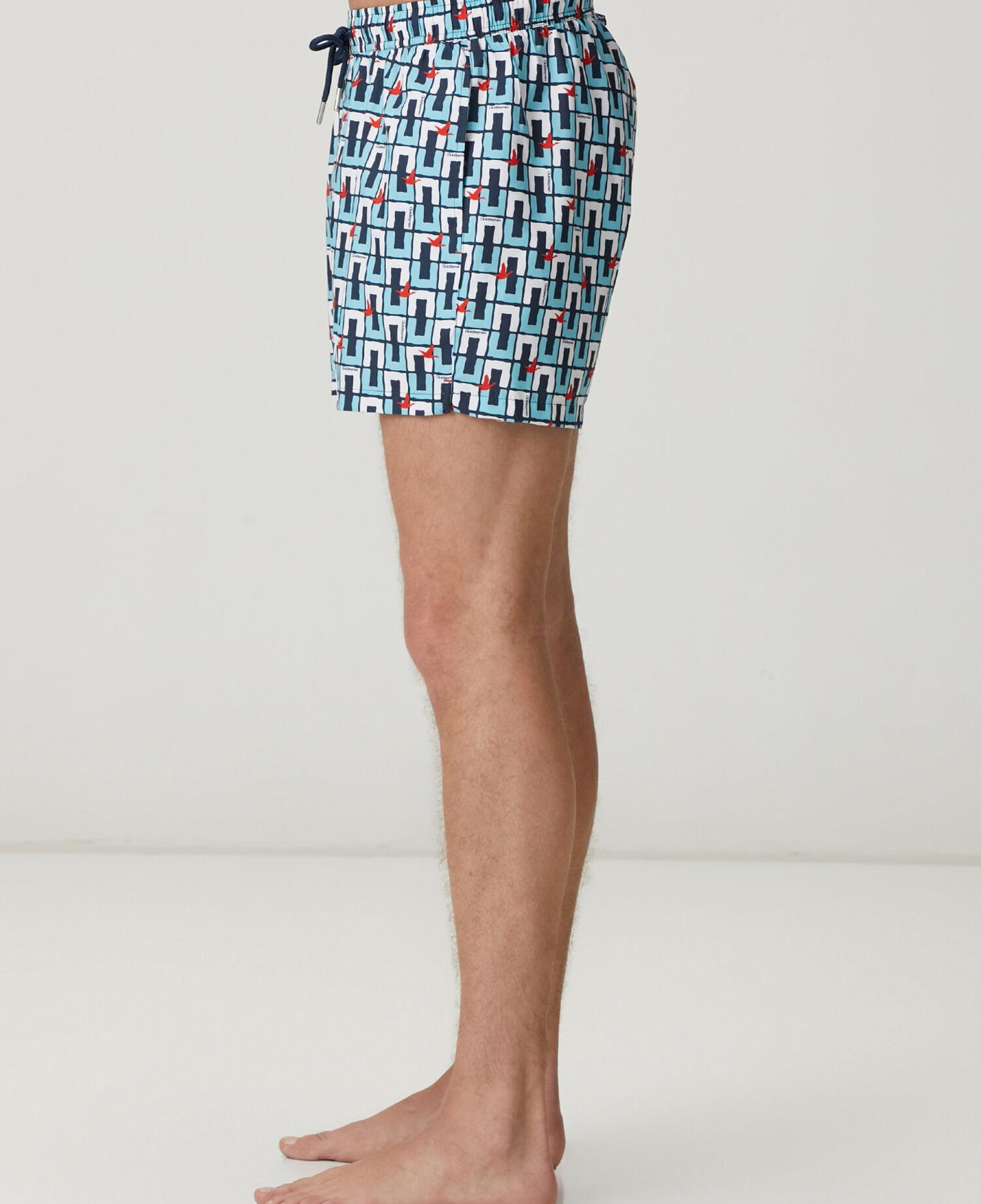 Beymen Club Erkek Lacivert Mavi Dikdörtgen Artwork Kısa Mayo