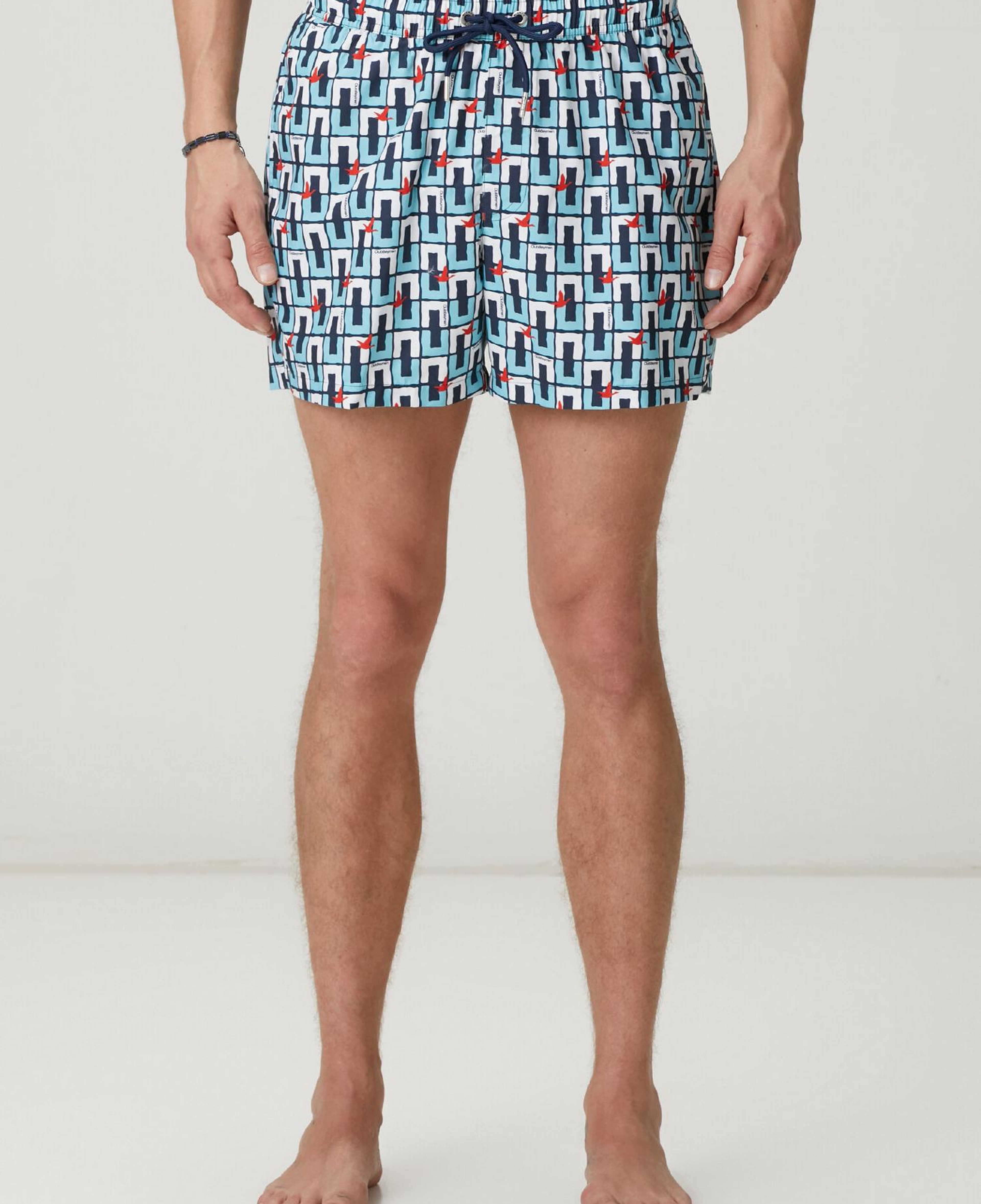 Beymen Club Erkek Lacivert Mavi Dikdörtgen Artwork Kısa Mayo