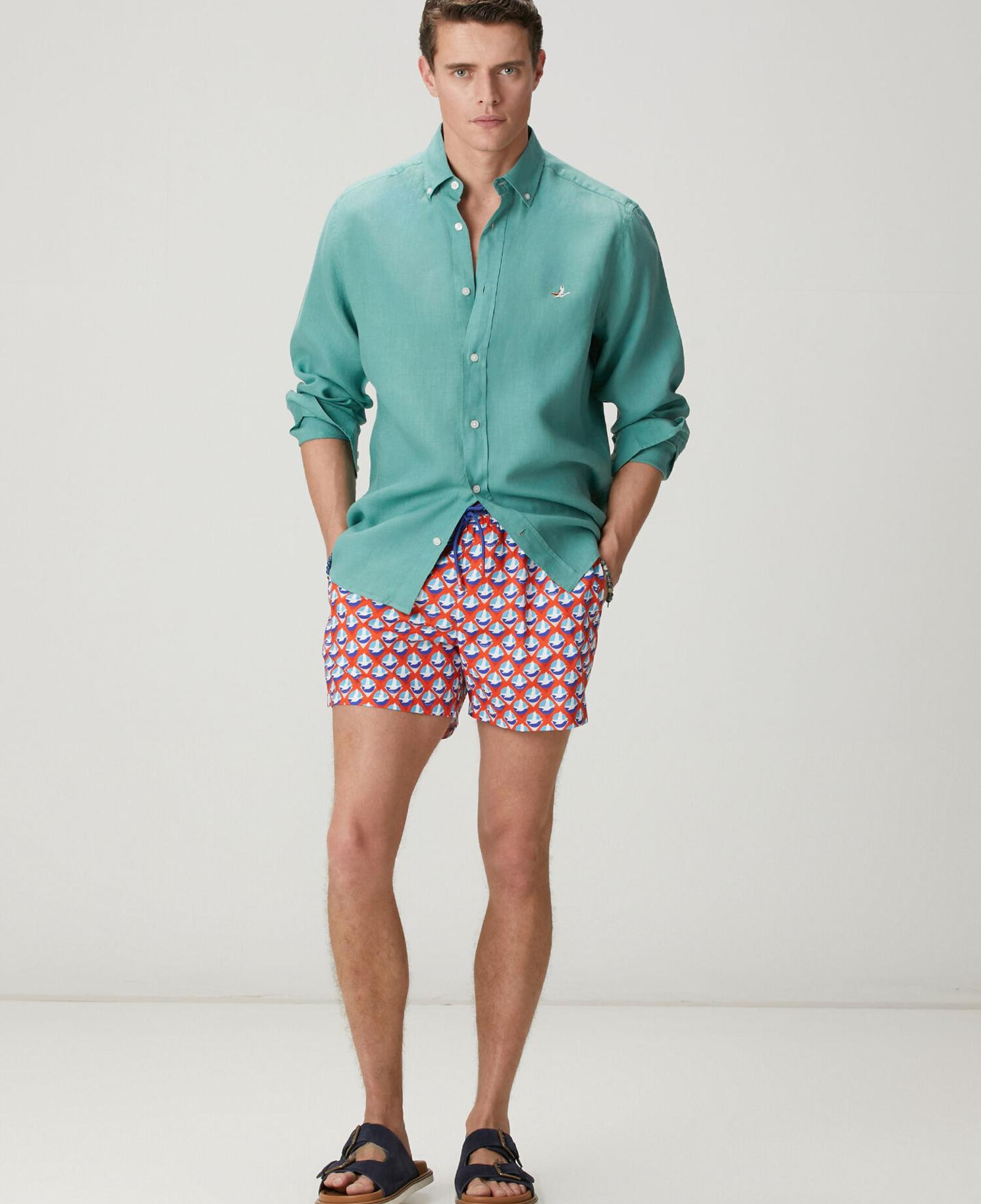 Beymen Club Erkek Kırmızı Kaz Logolu Kısa Mayo