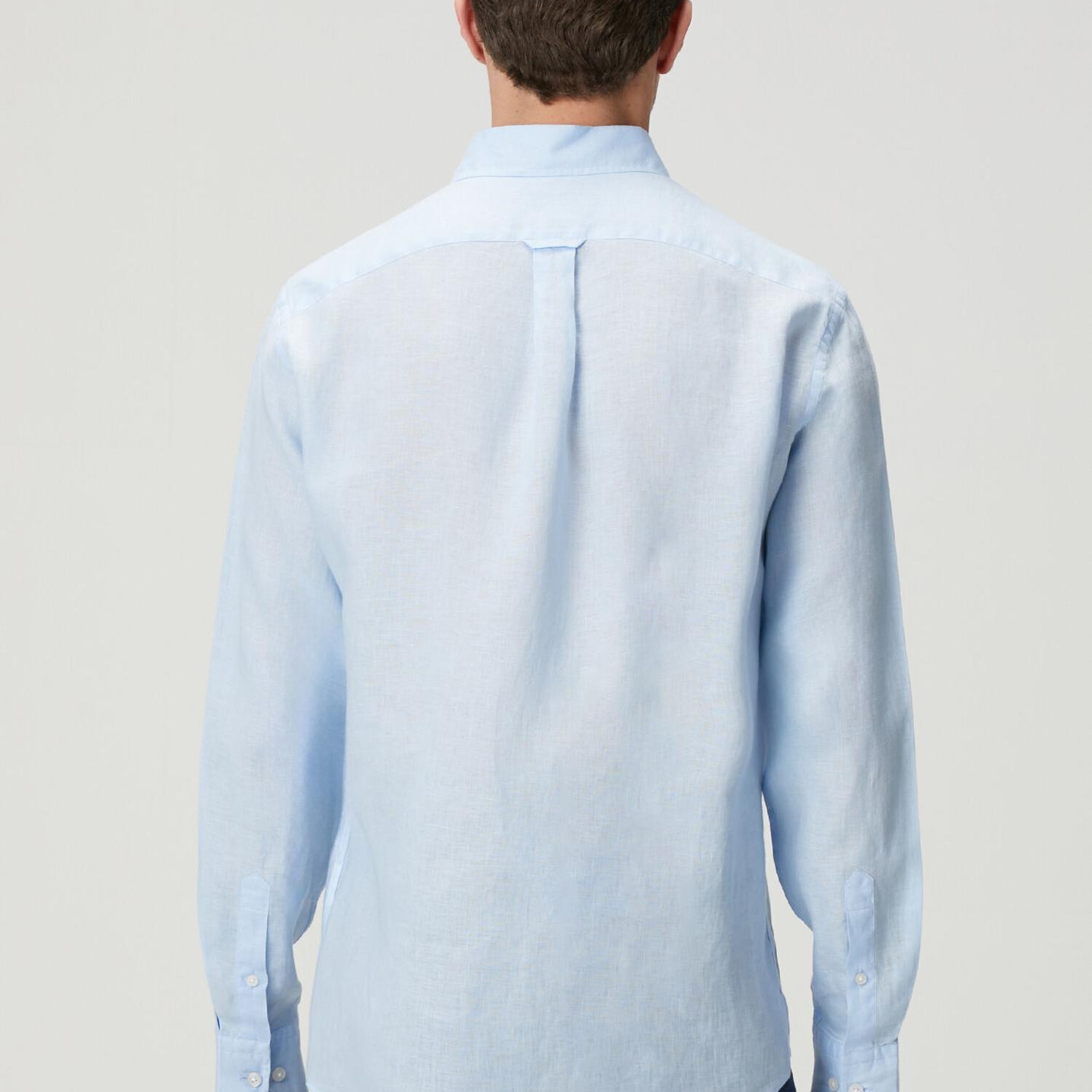 Beymen Club Erkek Comfort Fit Açık Mavi Keten Gömlek
