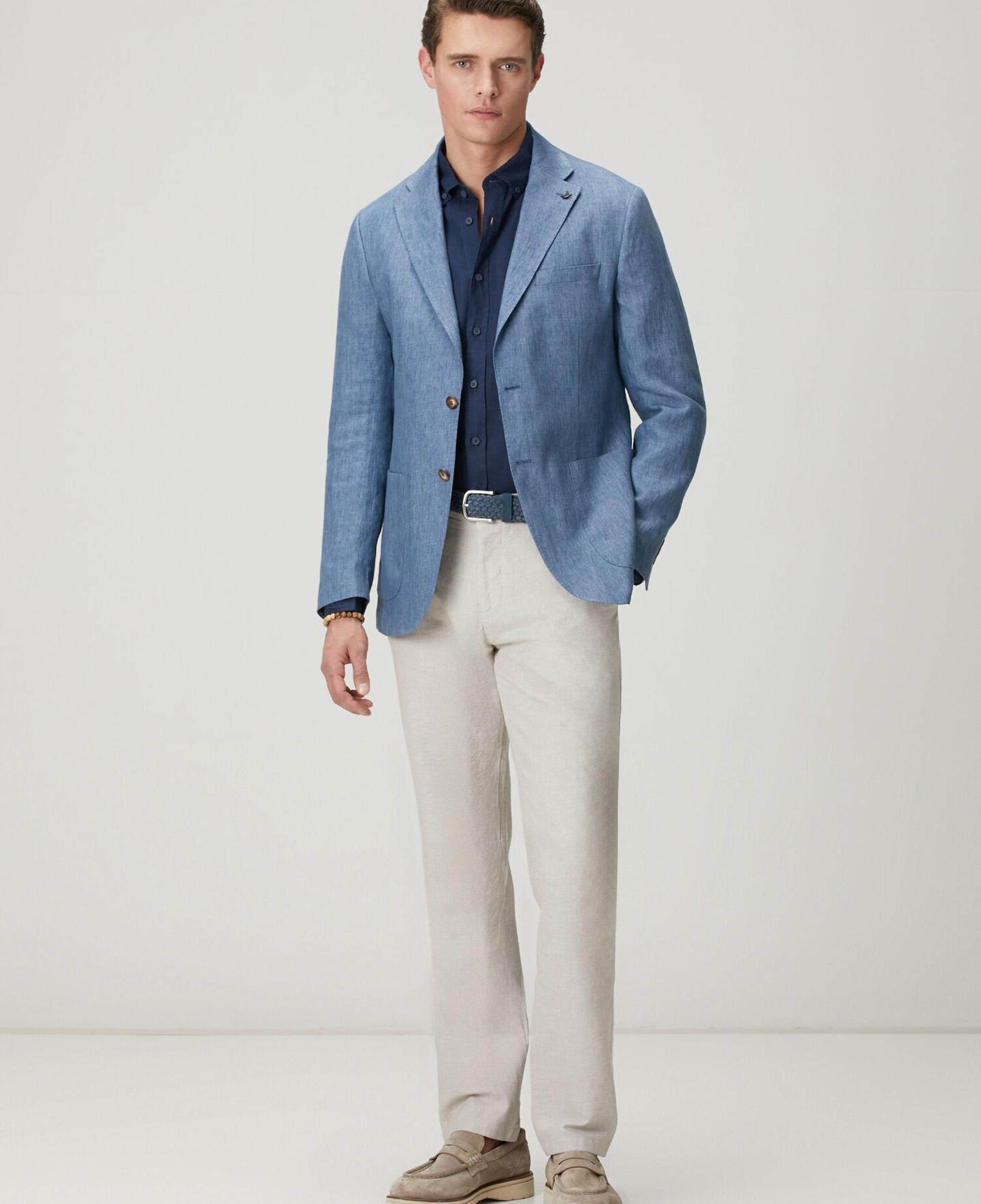 Beymen Club Erkek Comfort Fit Lacivert Keten Gömlek