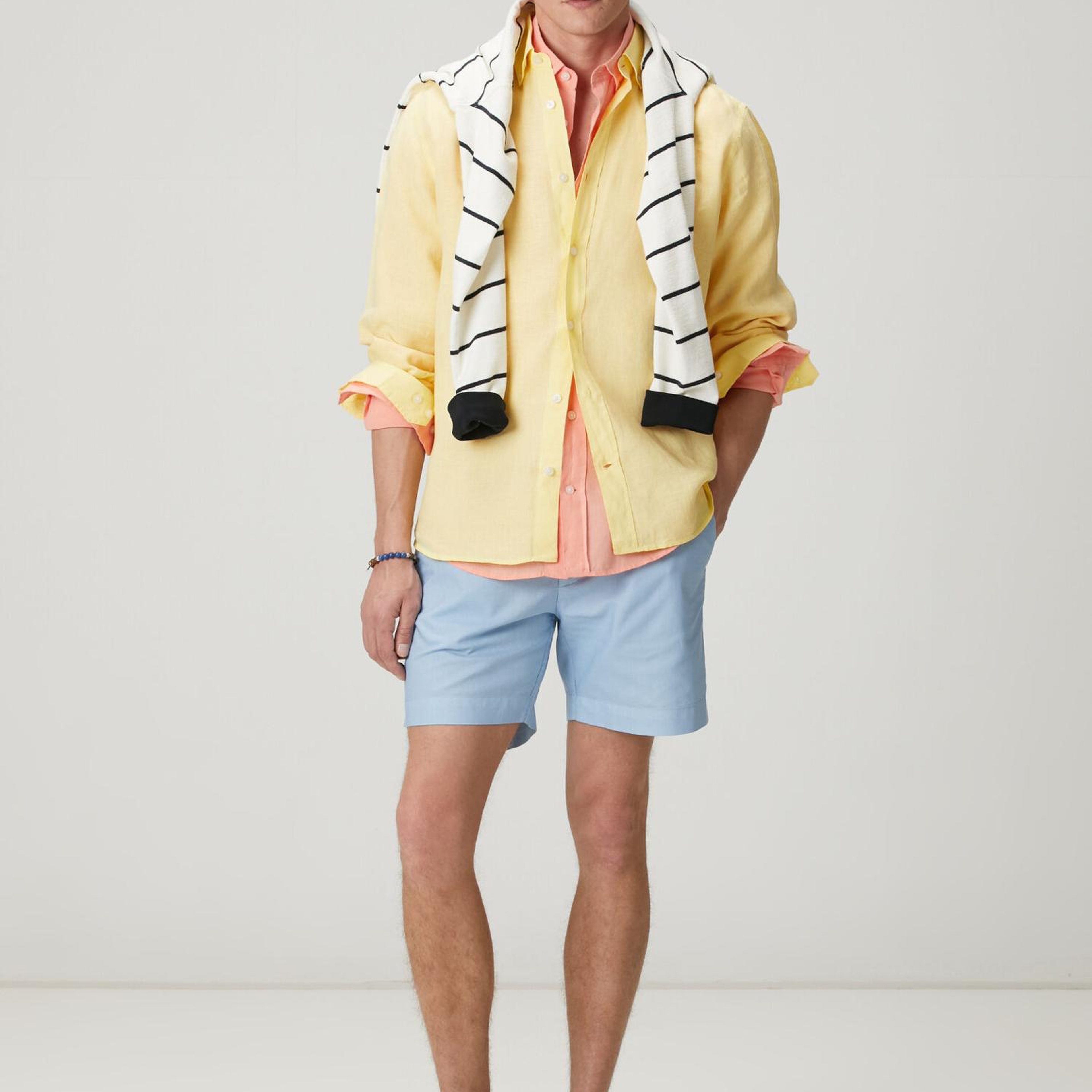 Beymen Club Erkek Comfort Fit Açık Sarı Keten Gömlek