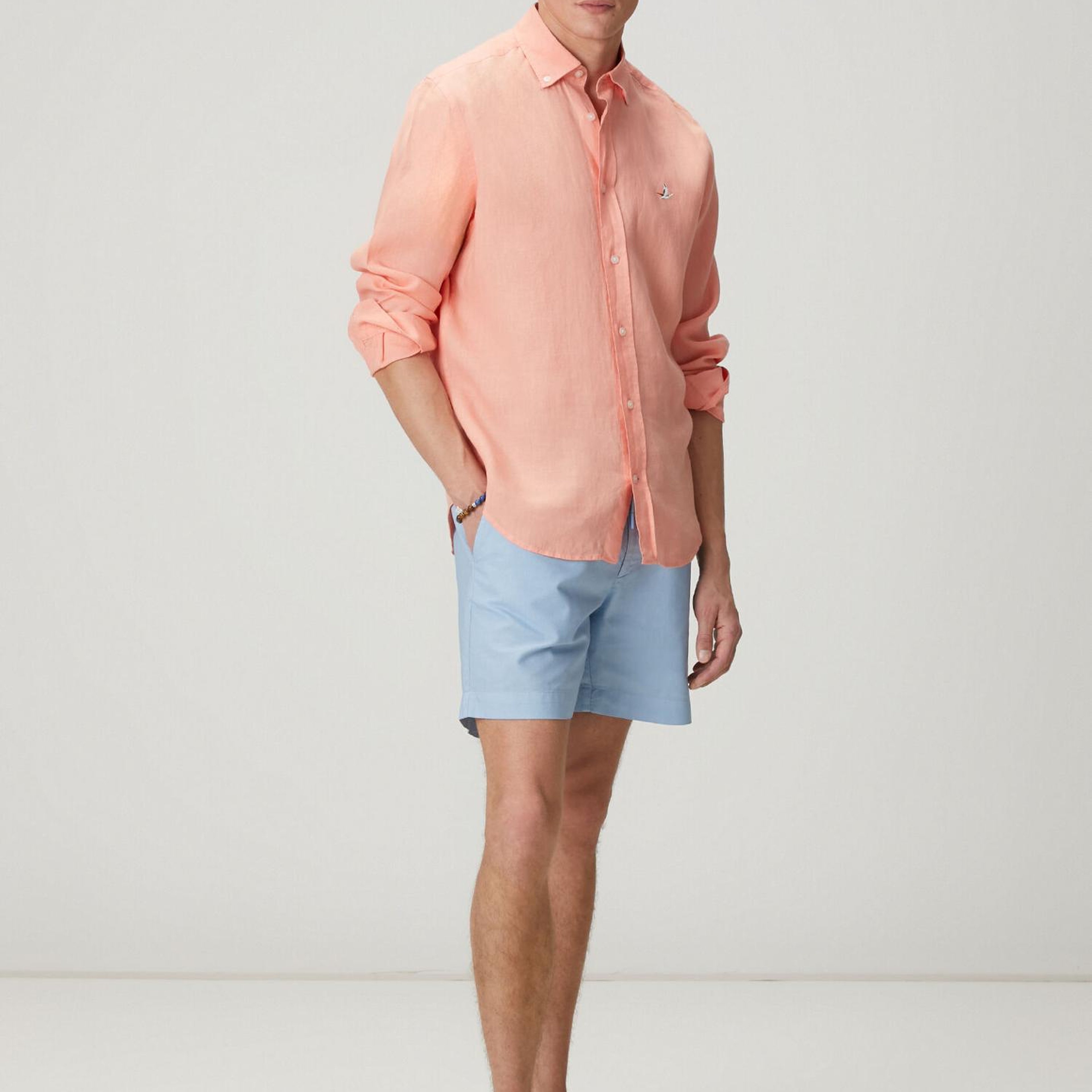 Beymen Club Erkek Comfort Fit Somon Keten Gömlek