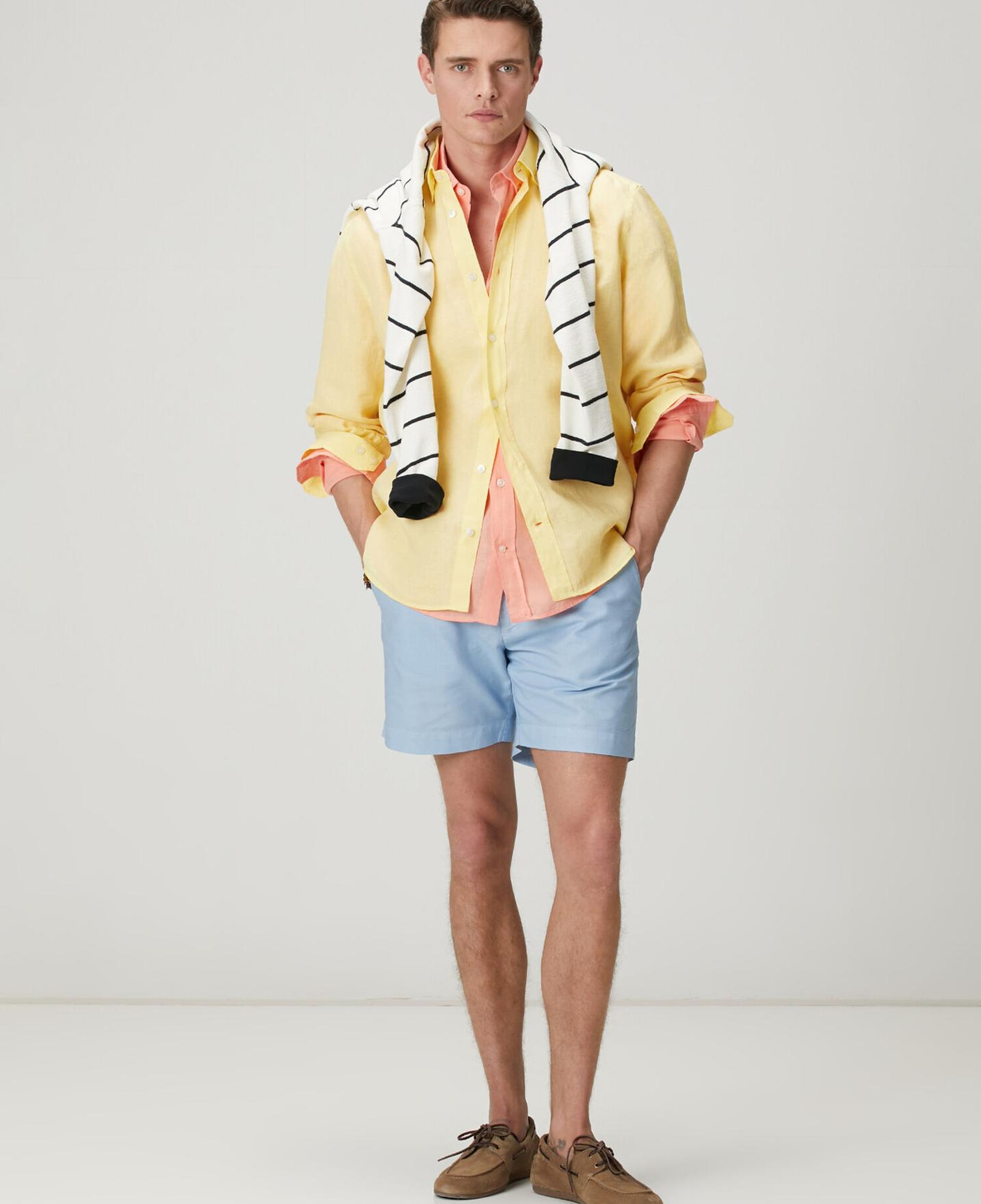 Beymen Club Erkek Comfort Fit Somon Keten Gömlek