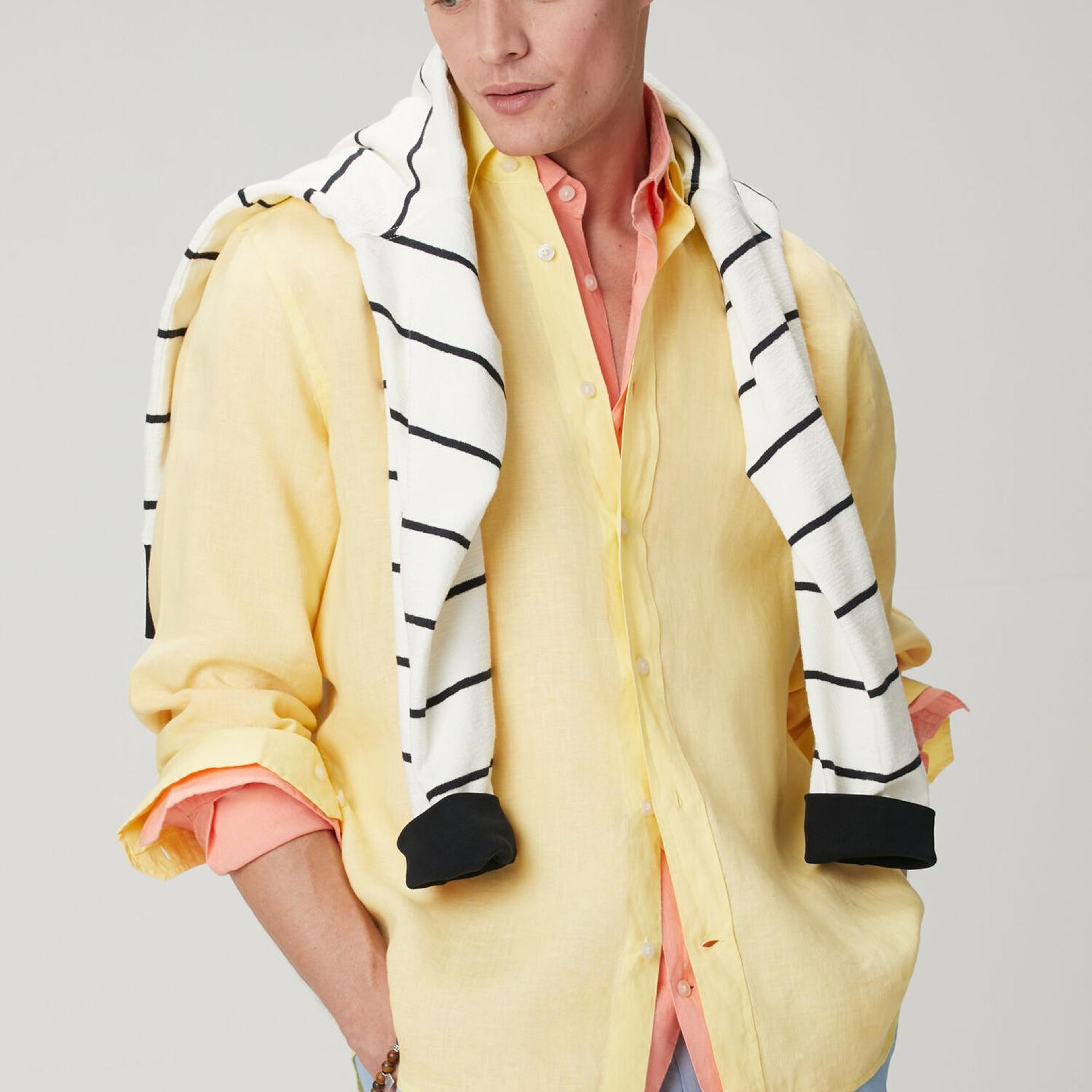 Beymen Club Erkek Comfort Fit Somon Keten Gömlek