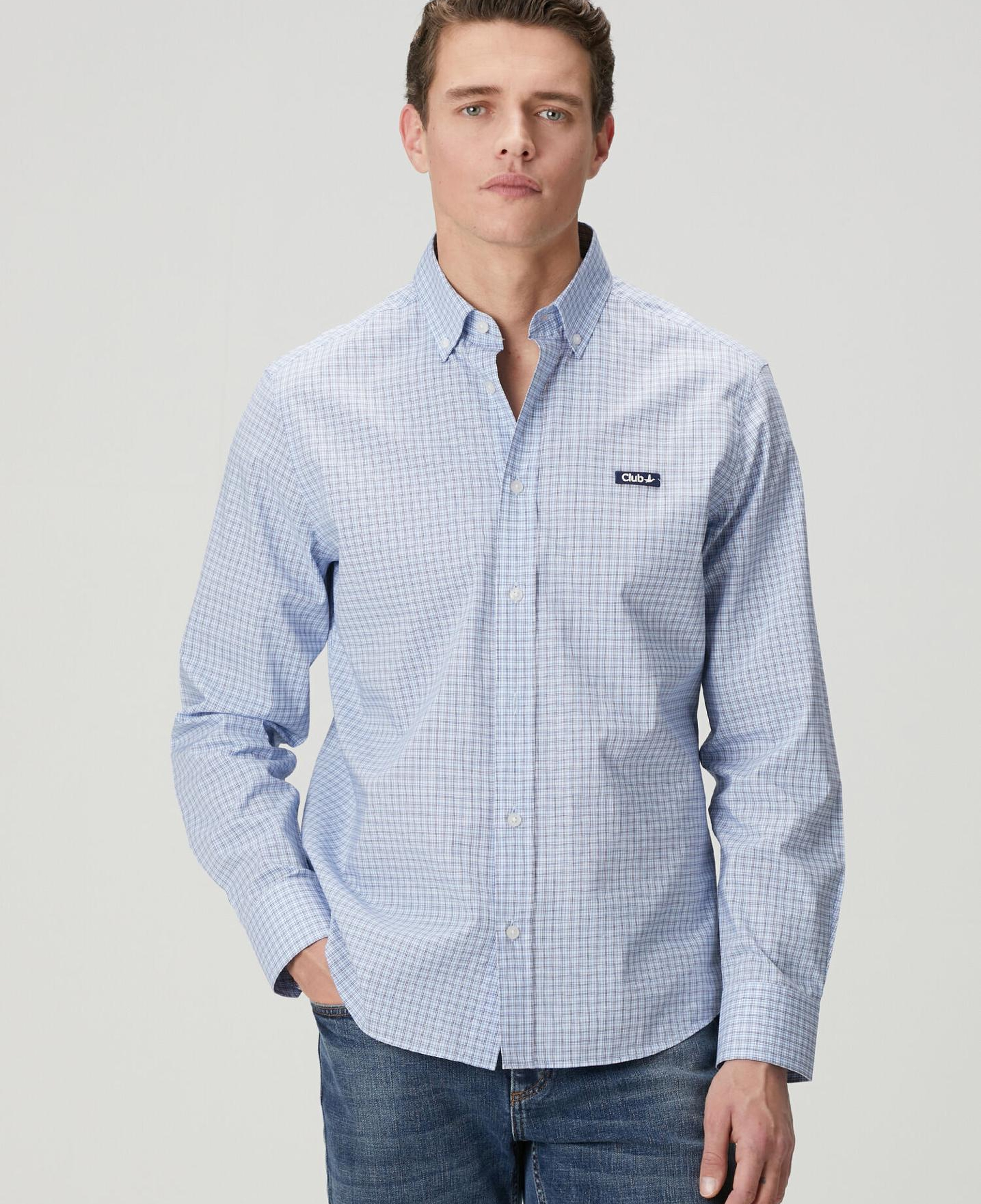 Beymen Club Erkek Comfort Fit Mavi Mini Ekose Desenli Gömlek