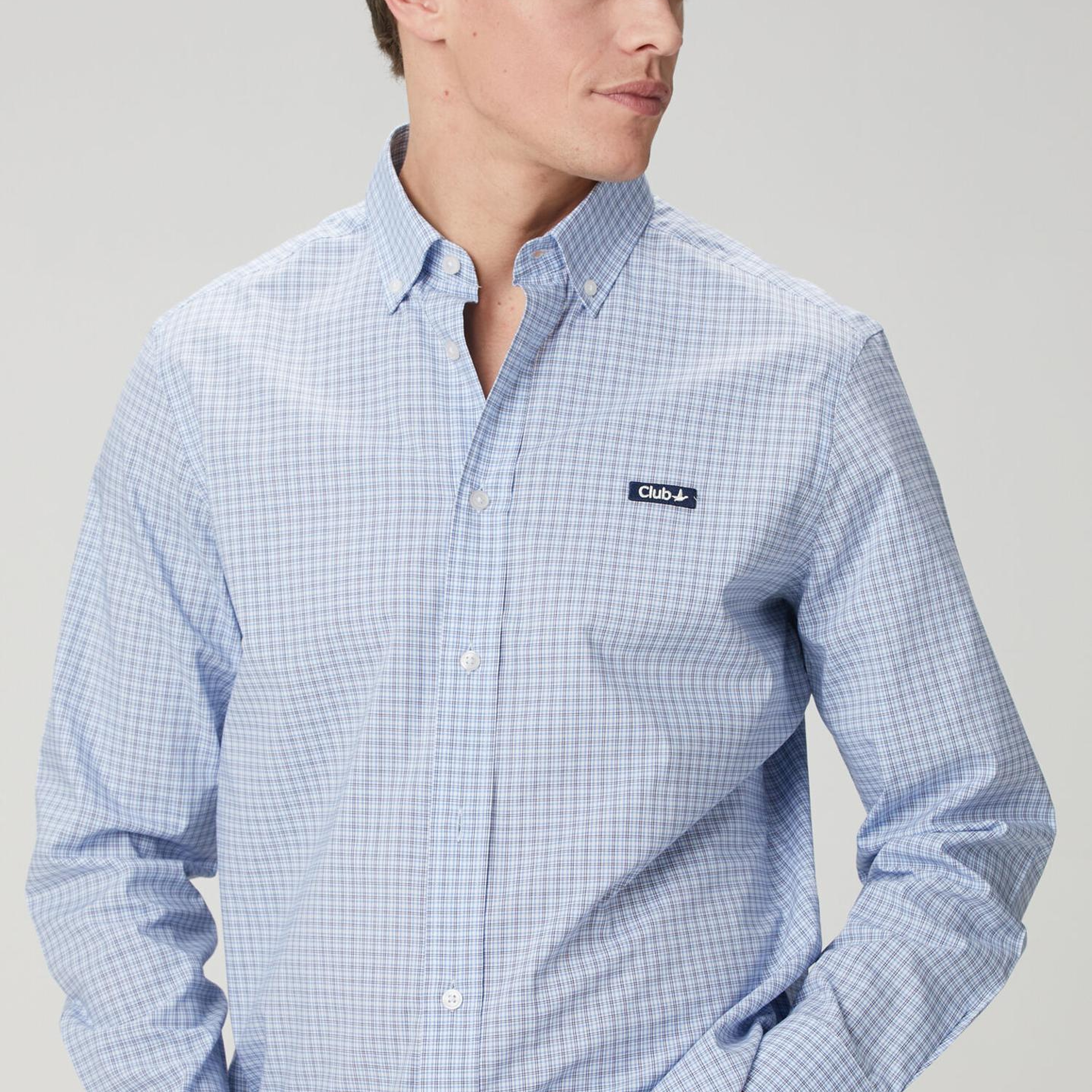 Beymen Club Erkek Comfort Fit Mavi Mini Ekose Desenli Gömlek