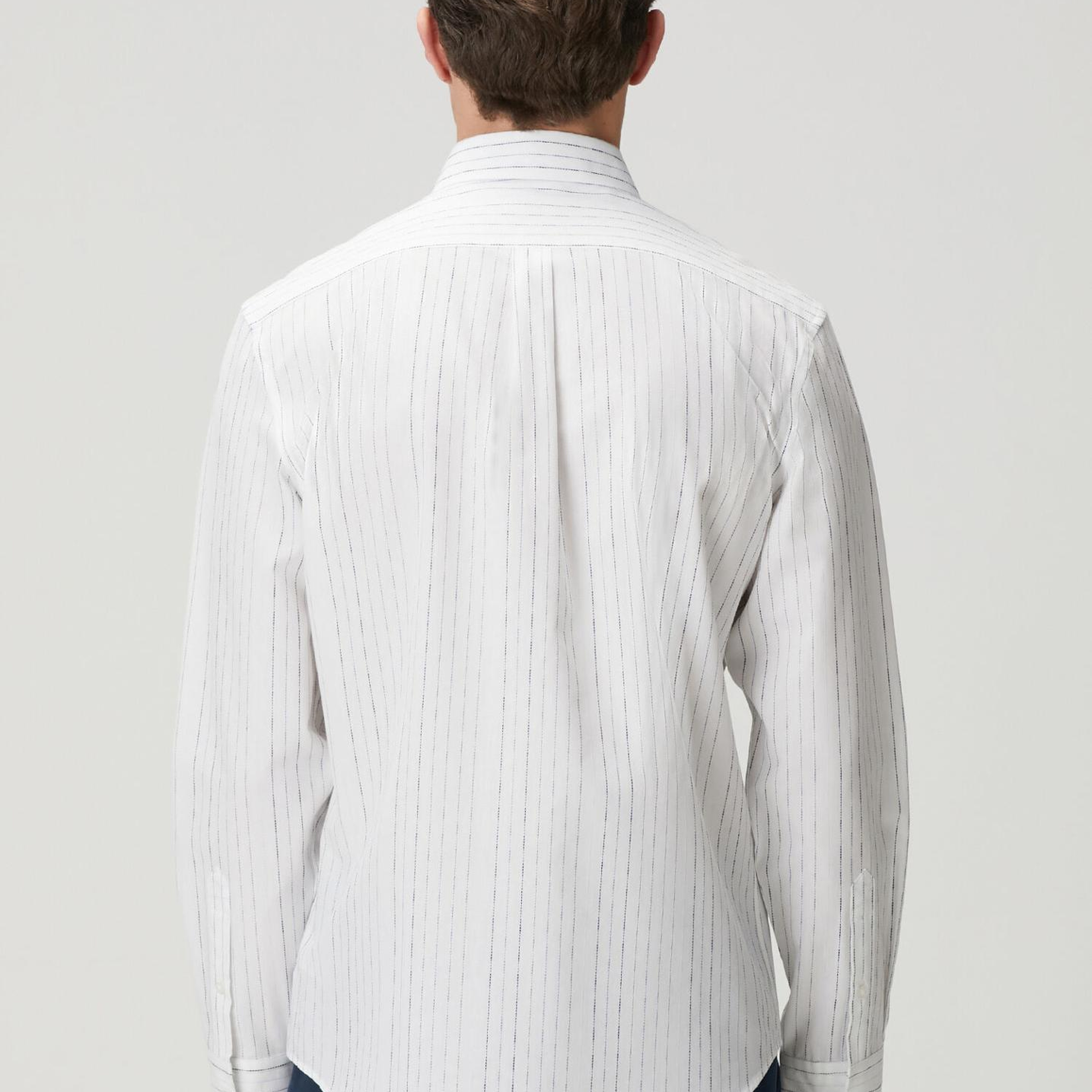 Beymen Club Erkek Comfort Fit Beyaz Punto Nakışlı Gömlek