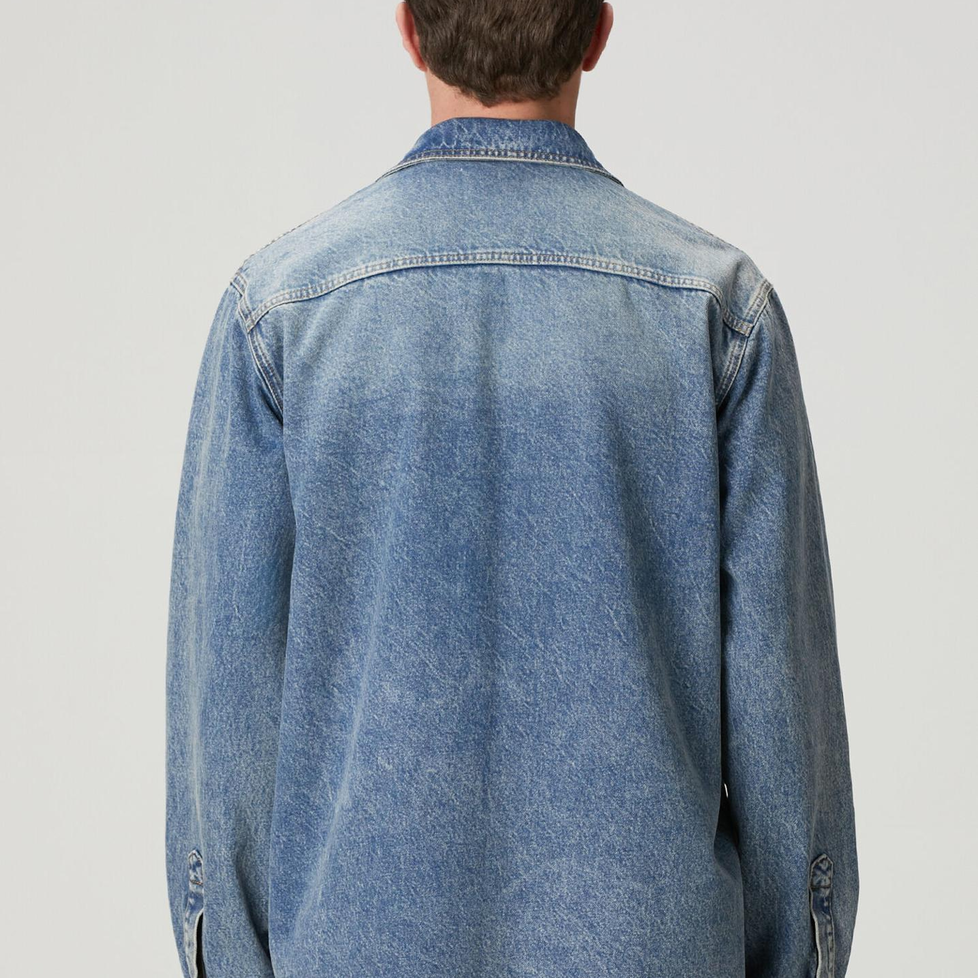 Beymen Club Erkek Mavi Oversize Fit Tek Cepli Jean Gömlek