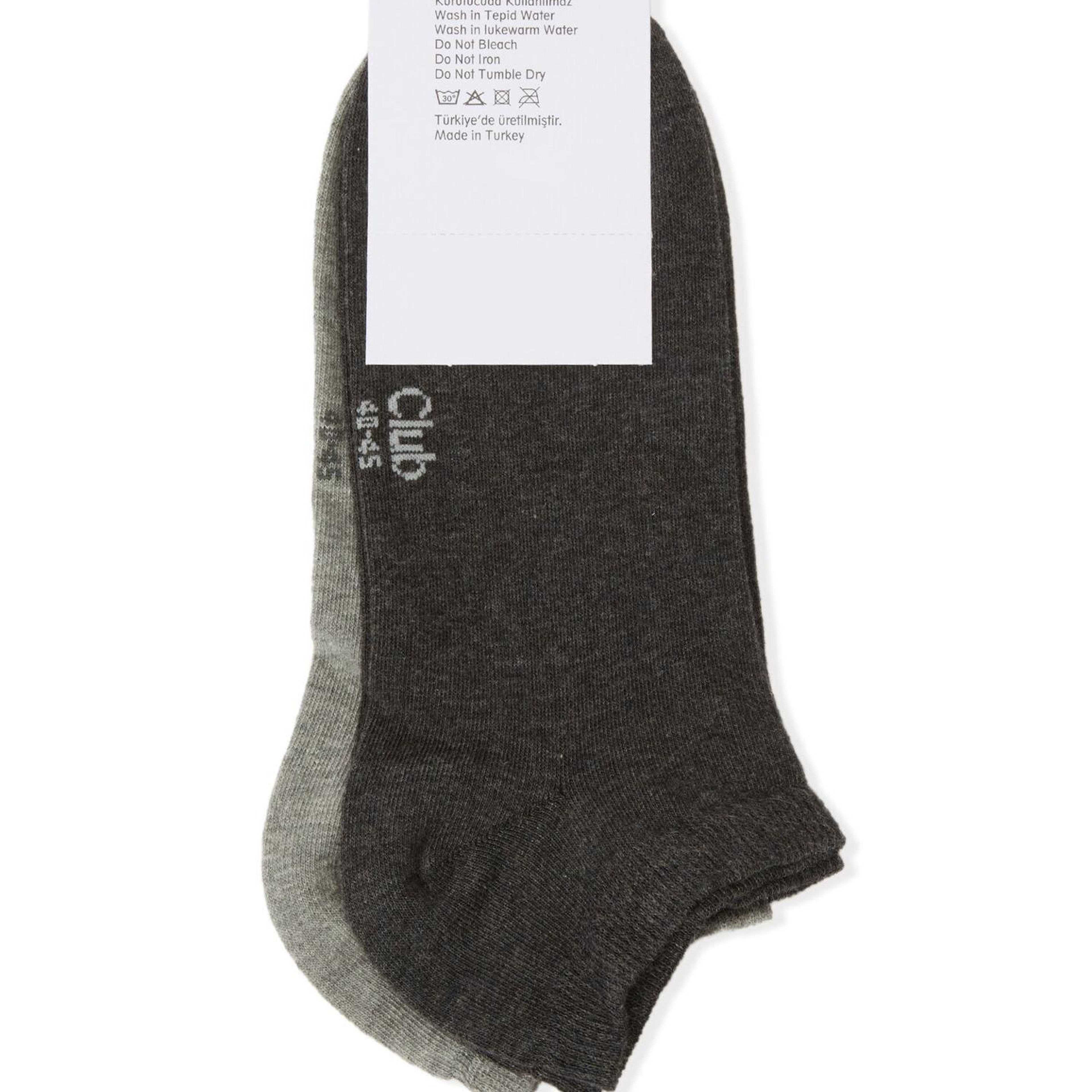 Beymen Club Erkek Gri Antrasit 2li Patik Çorap Seti