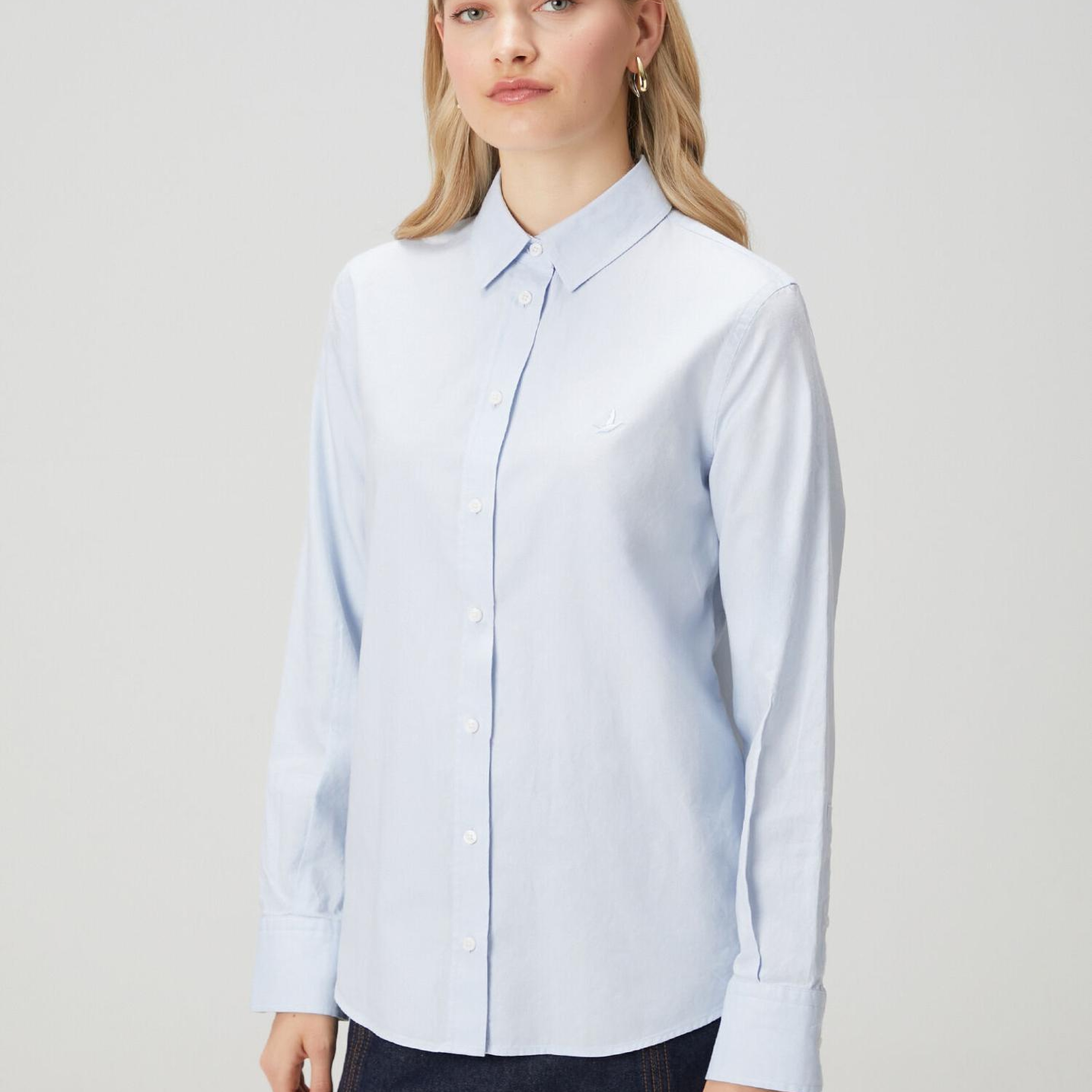 Beymen Club Kadın Mavi Klasik Oxford Gömlek