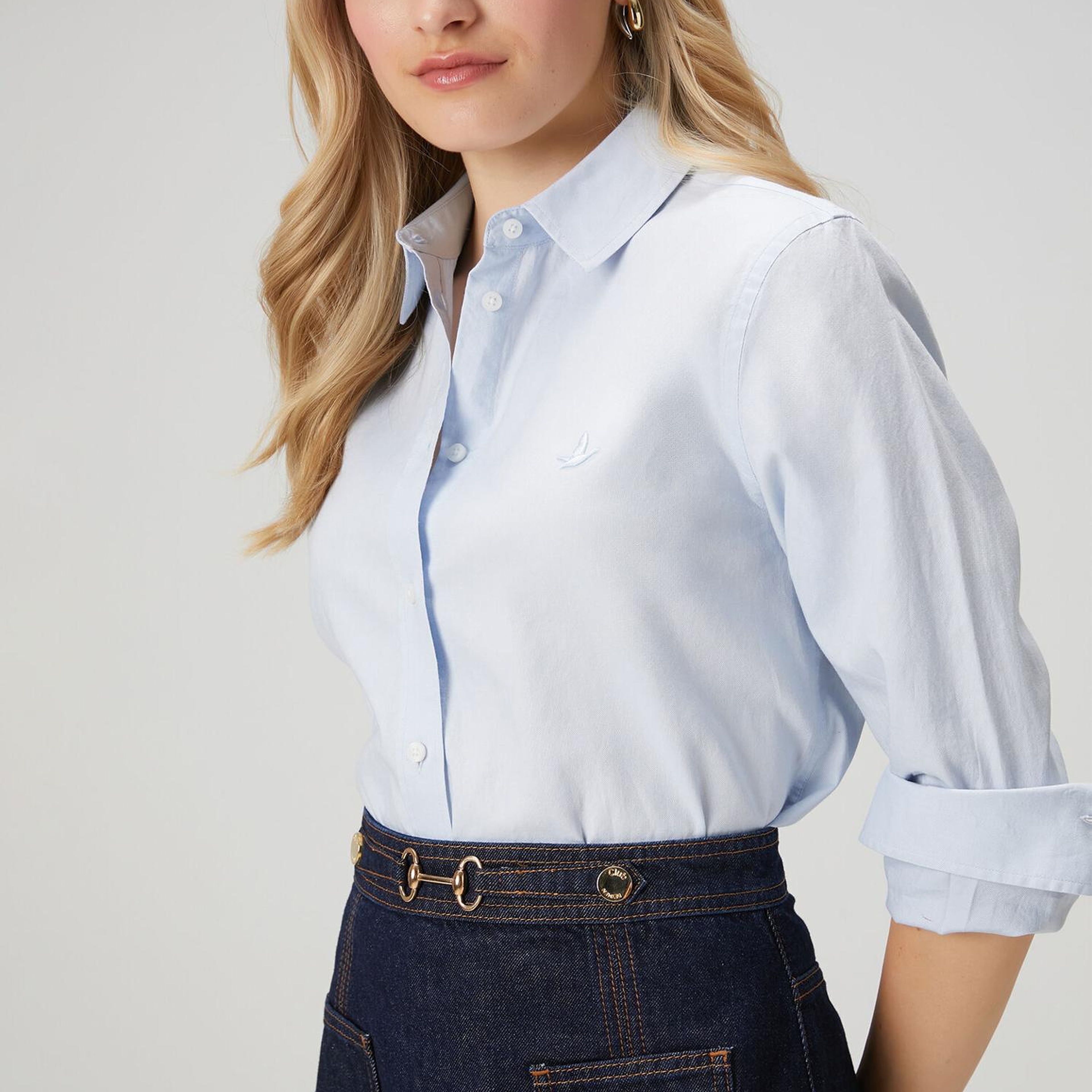 Beymen Club Kadın Mavi Klasik Oxford Gömlek