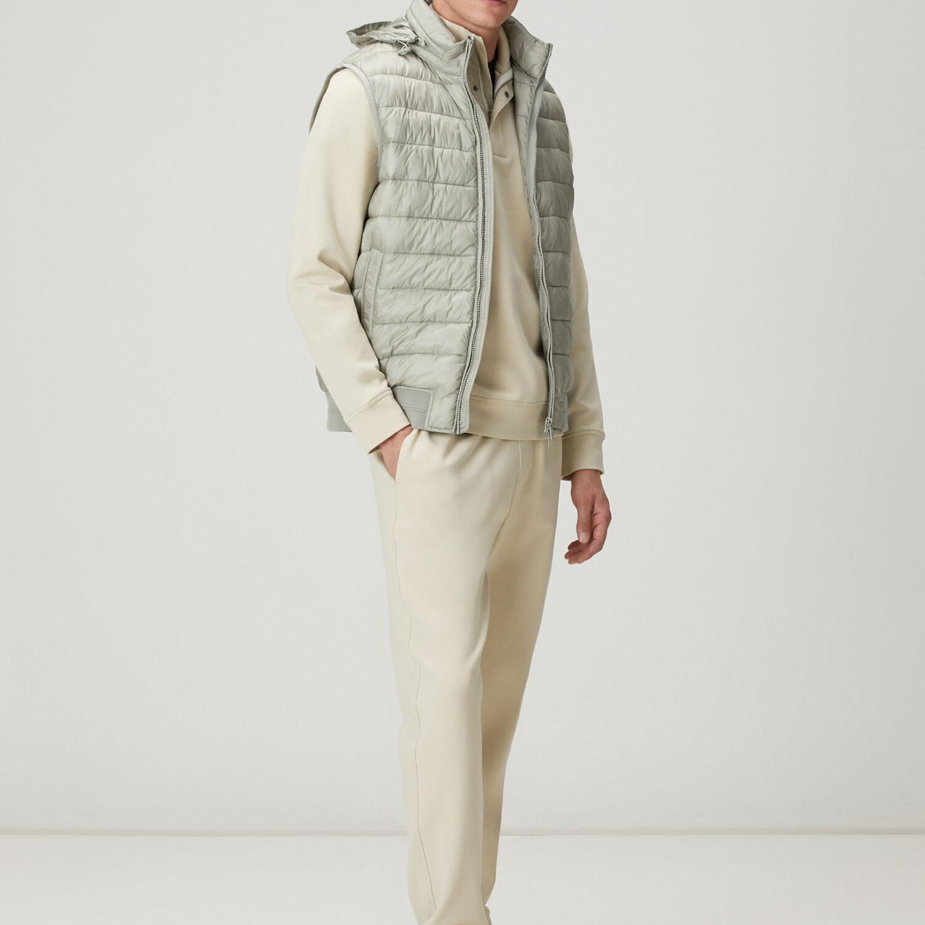 Beymen Club Erkek Açık Haki Kapüşonlu Puff Yelek