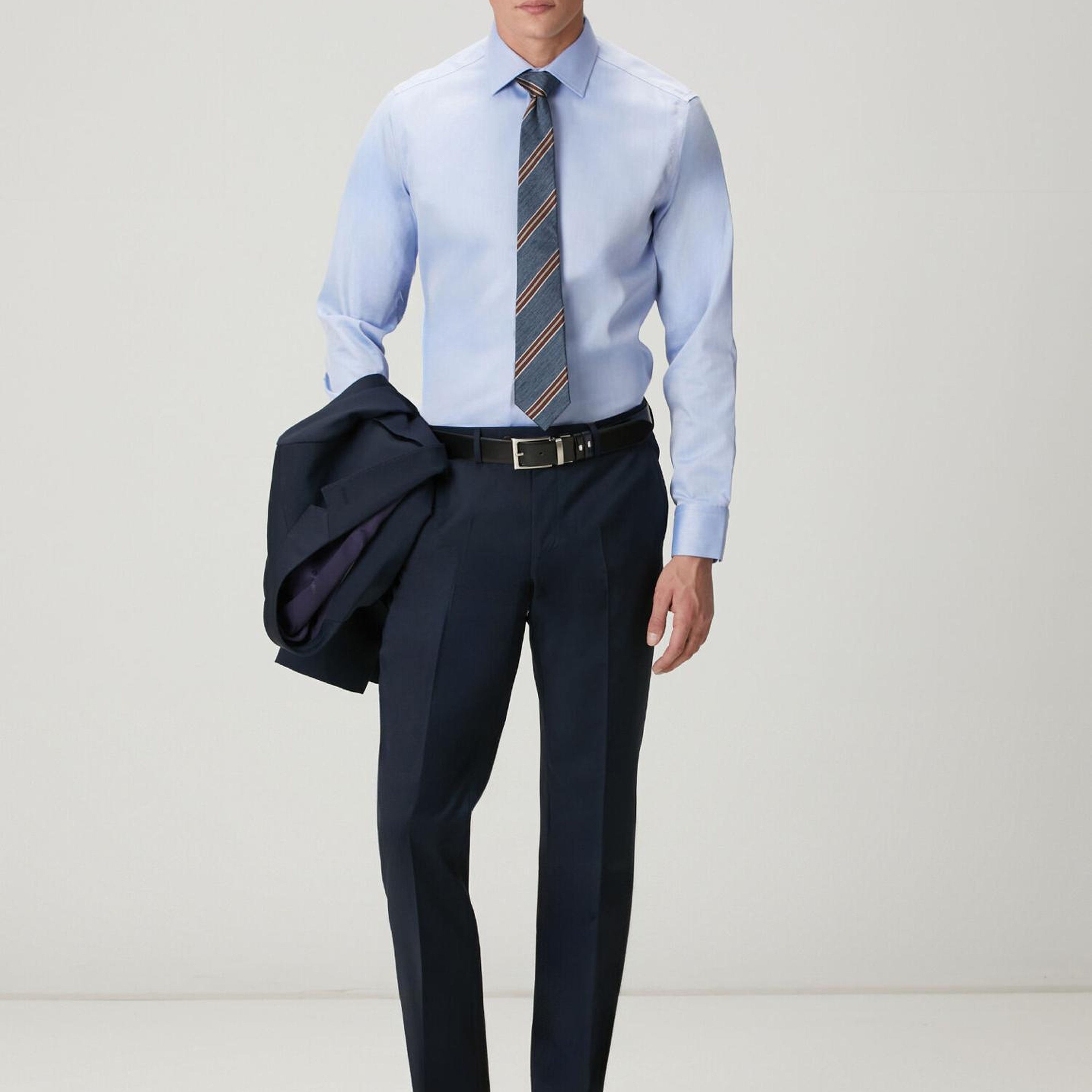 Beymen Club Erkek Comfort Fit Koyu Mavi Armürlü Non-iron Gömlek