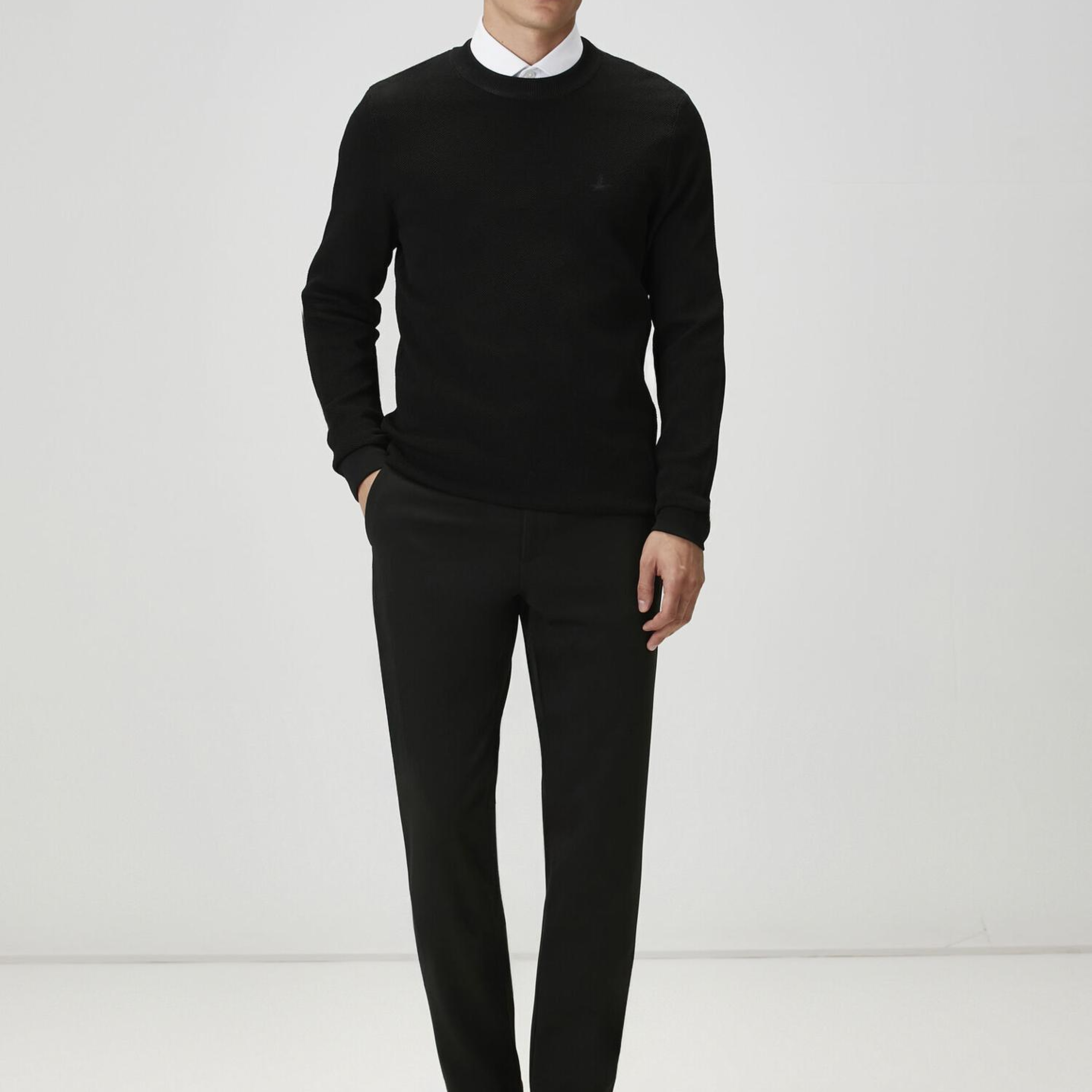 Beymen Club Erkek Slim Fit Beyaz Armürlü Non-iron Gömlek