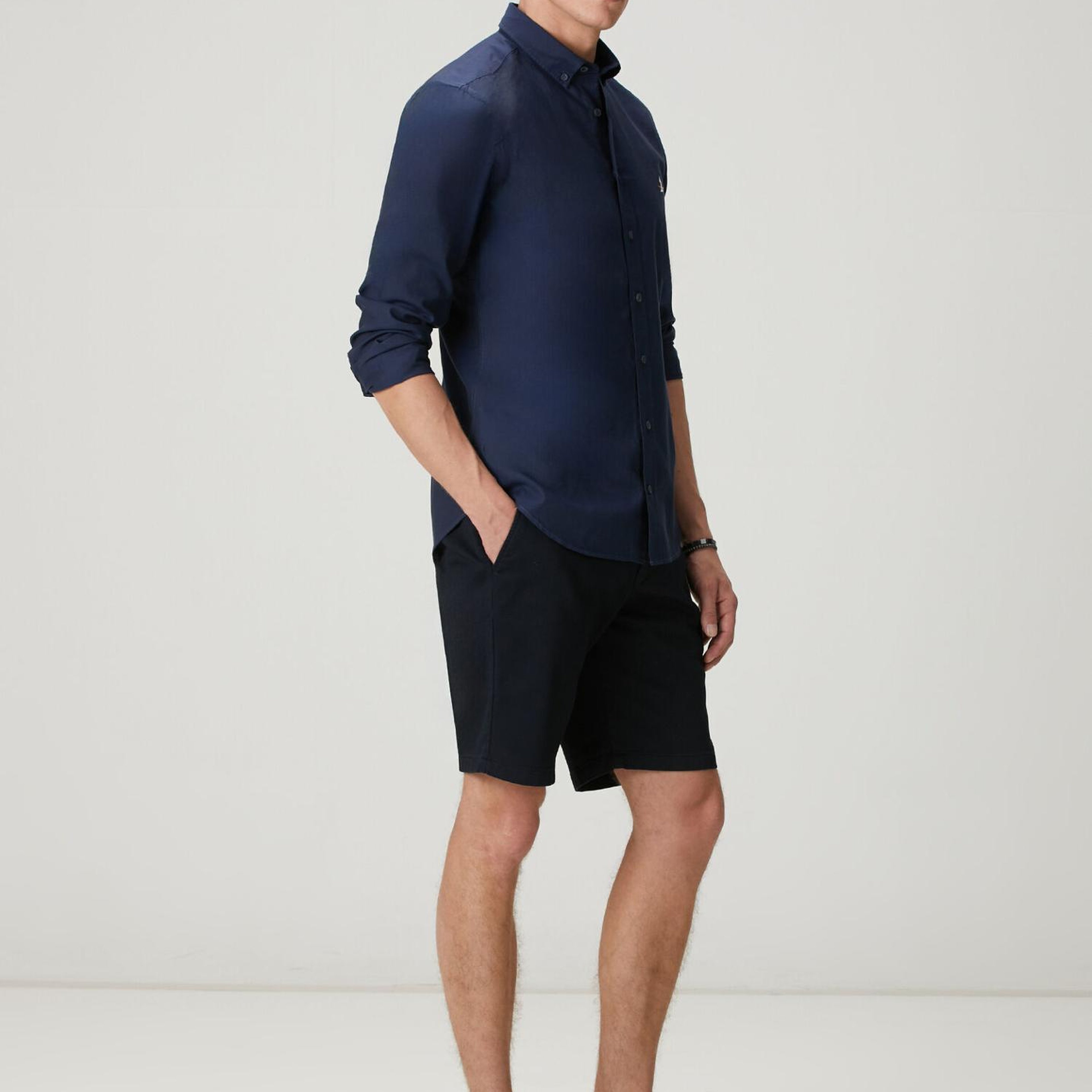 Beymen Club Erkek Slim Fit Lacivert Oxford Gömlek