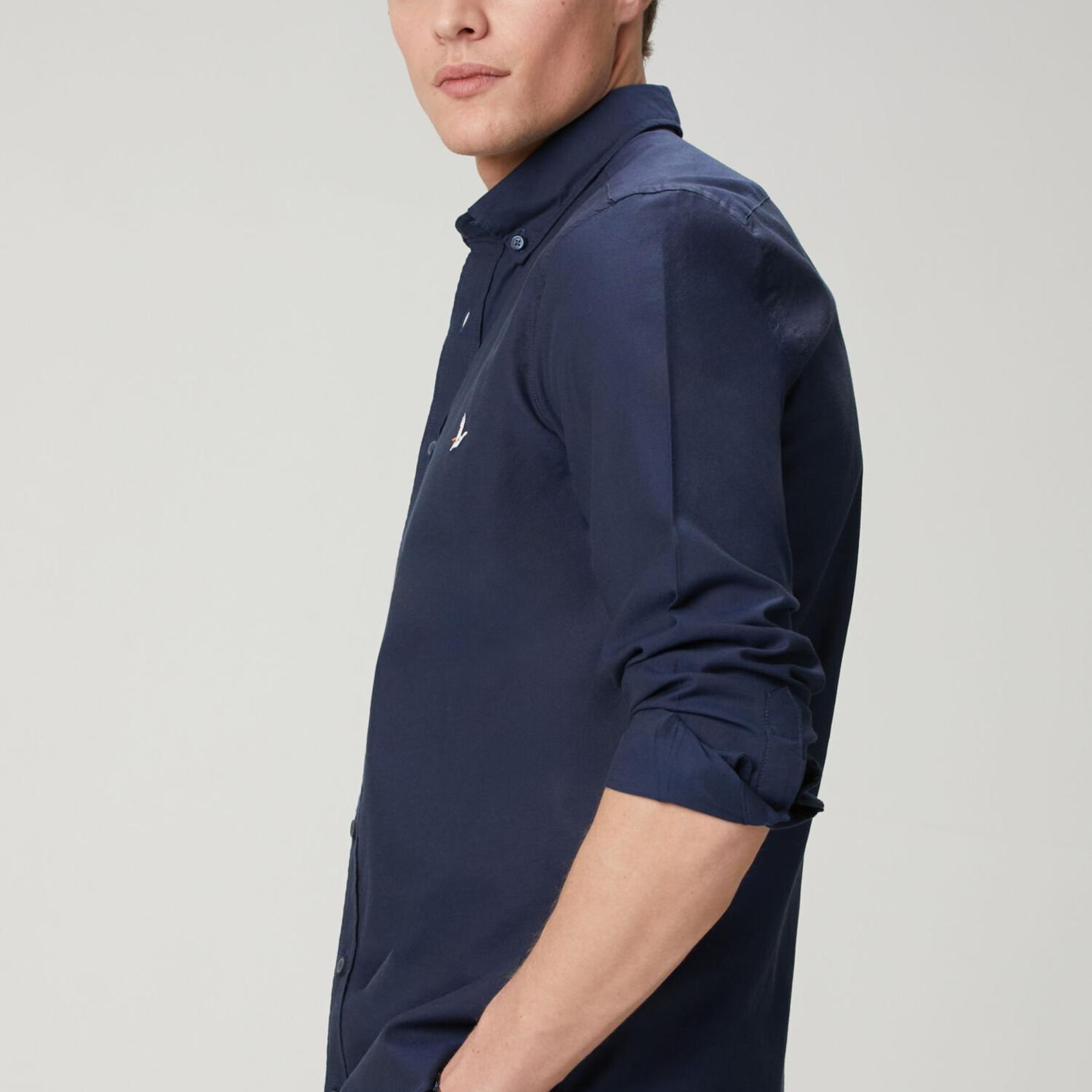 Beymen Club Erkek Slim Fit Lacivert Oxford Gömlek