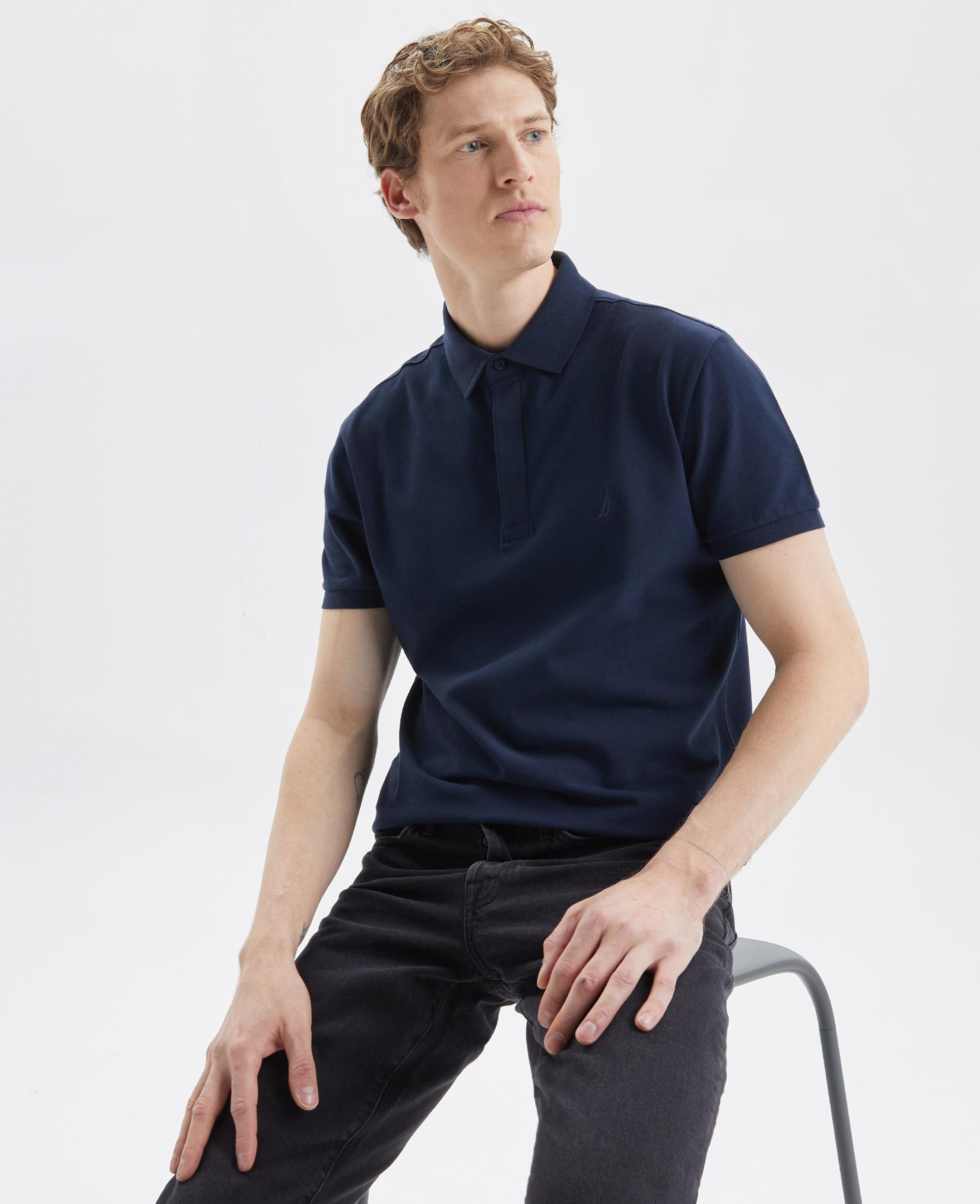 Nautica Erkek Lacivert Slim Fit Kısa Kollu Polo Yaka T-Shirt