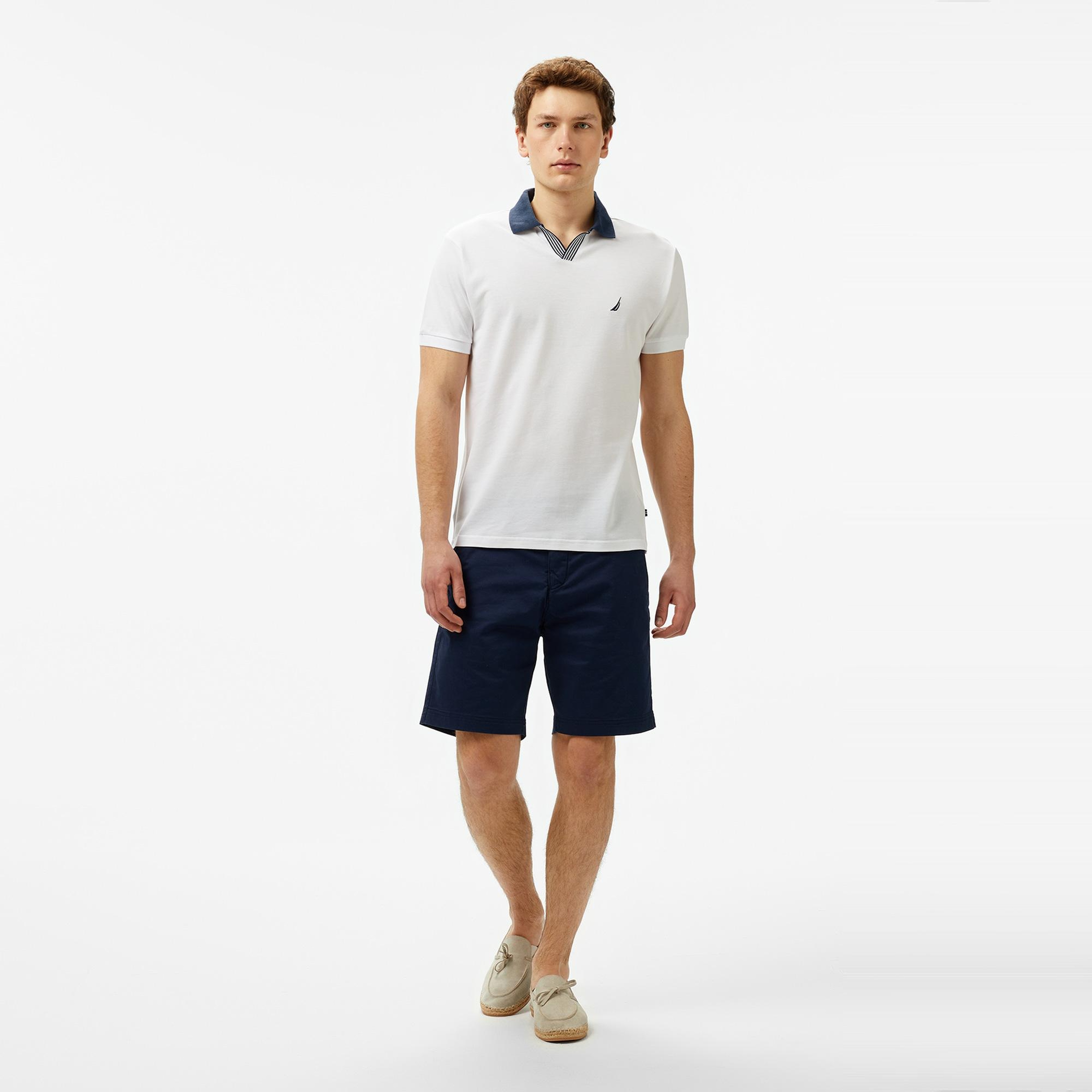 Nautica Erkek Beyaz Classic Fit Polo Yaka T-Shirt
