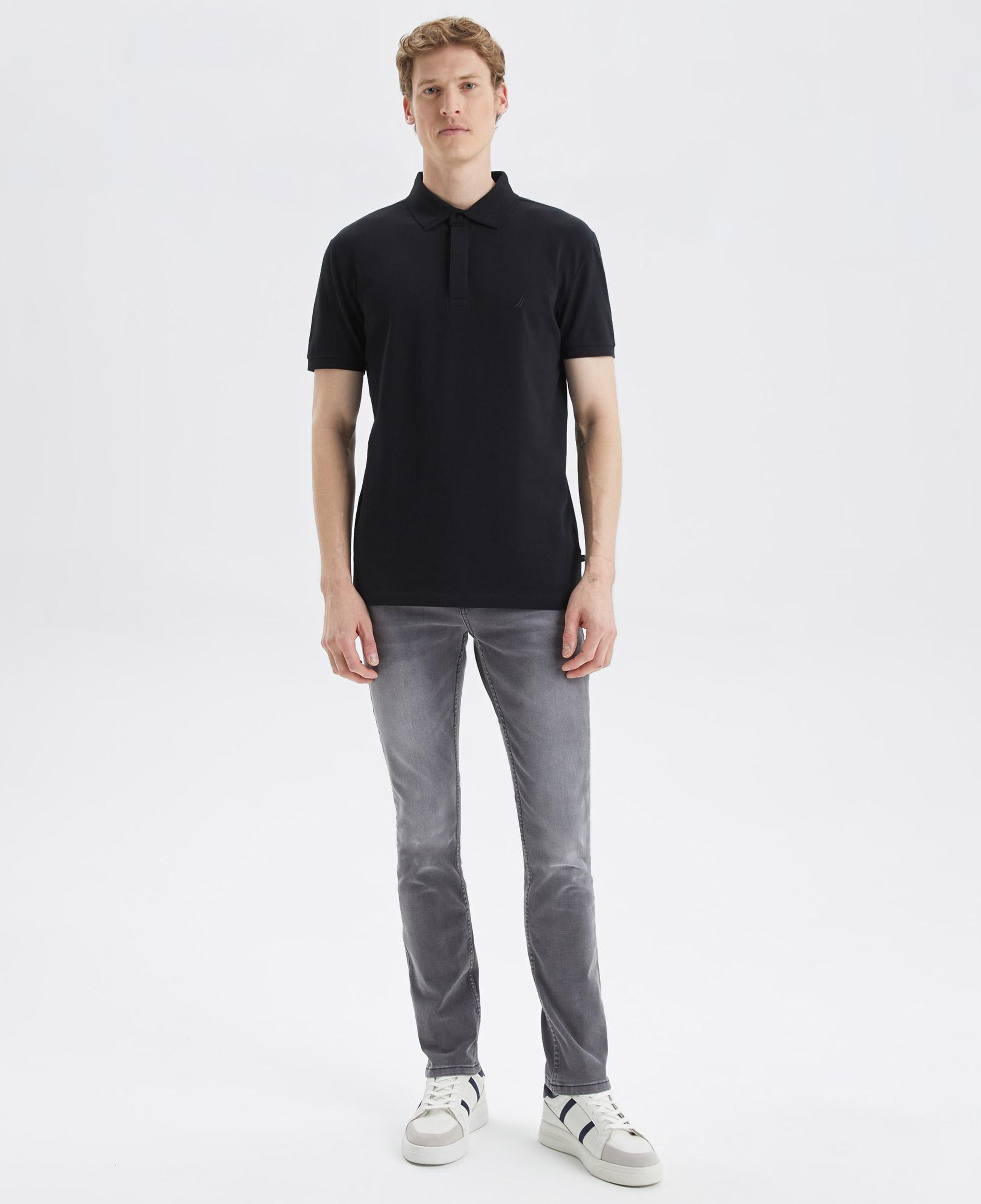 Nautica Erkek Siyah Slim Fit Kısa Kollu Polo Yaka T-Shirt