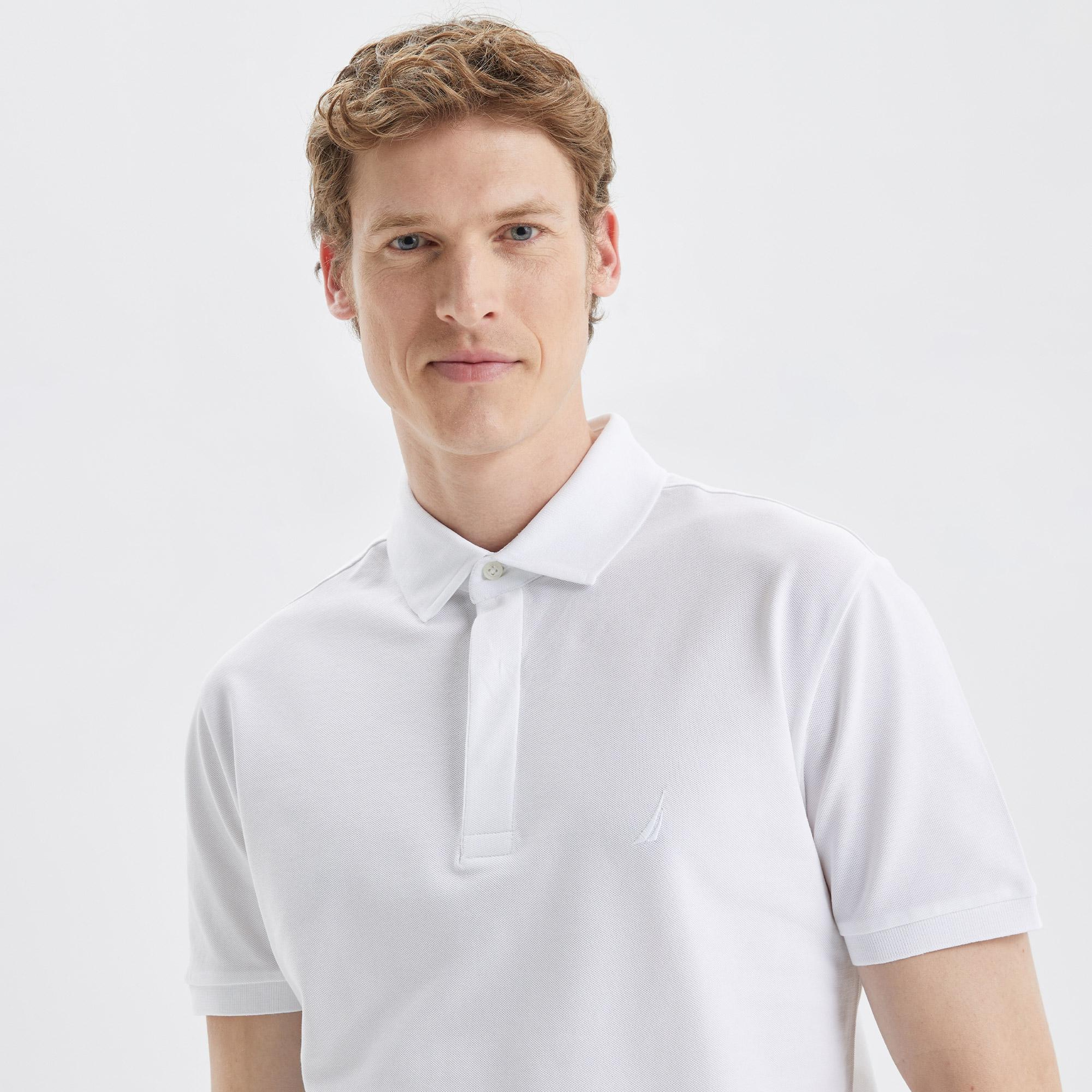 Nautica Erkek Beyaz Slim Fit Kısa Kollu Polo Yaka T-Shirt