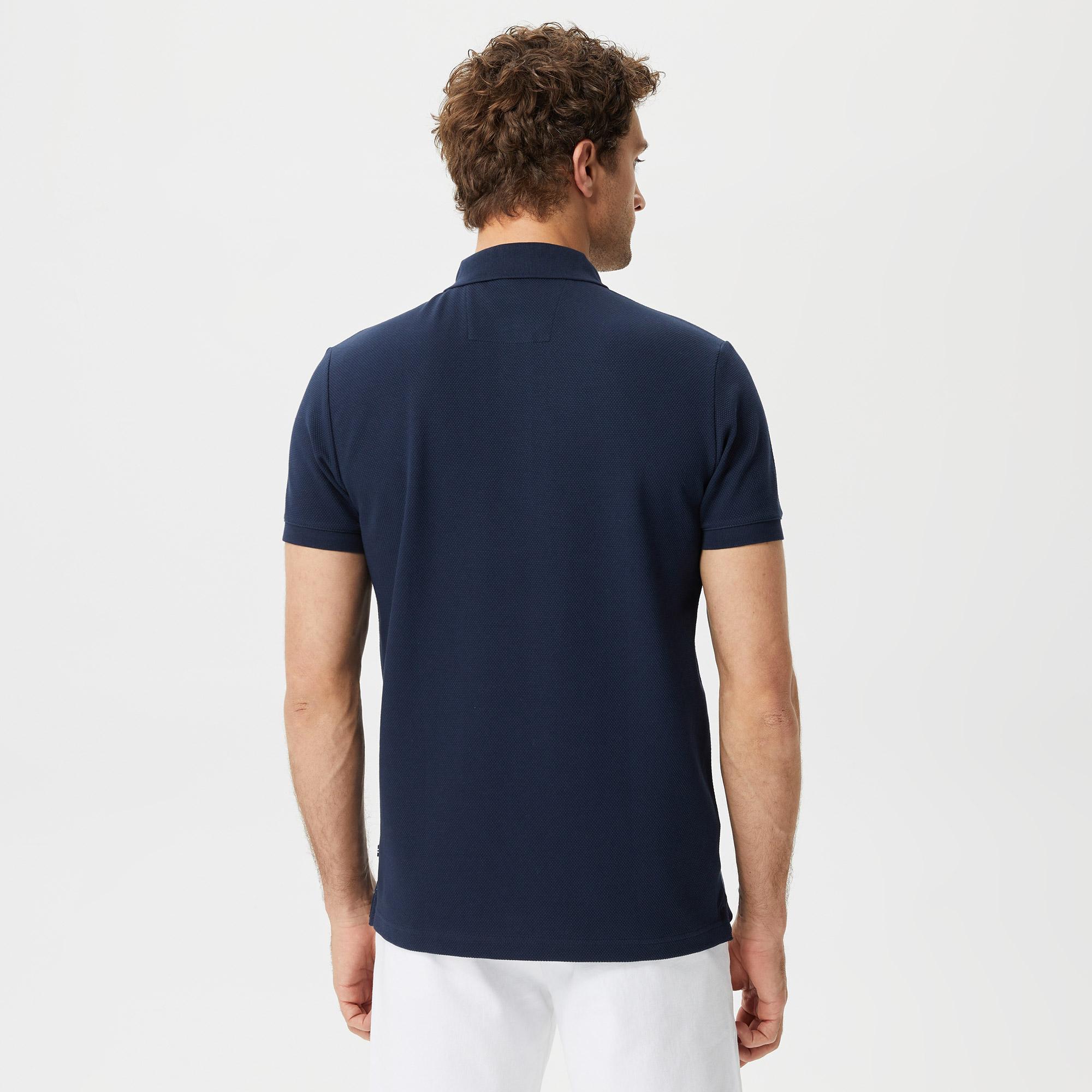 Nautica Erkek Lacivert Slim Fit Kısa Kollu Polo Yaka T-Shirt