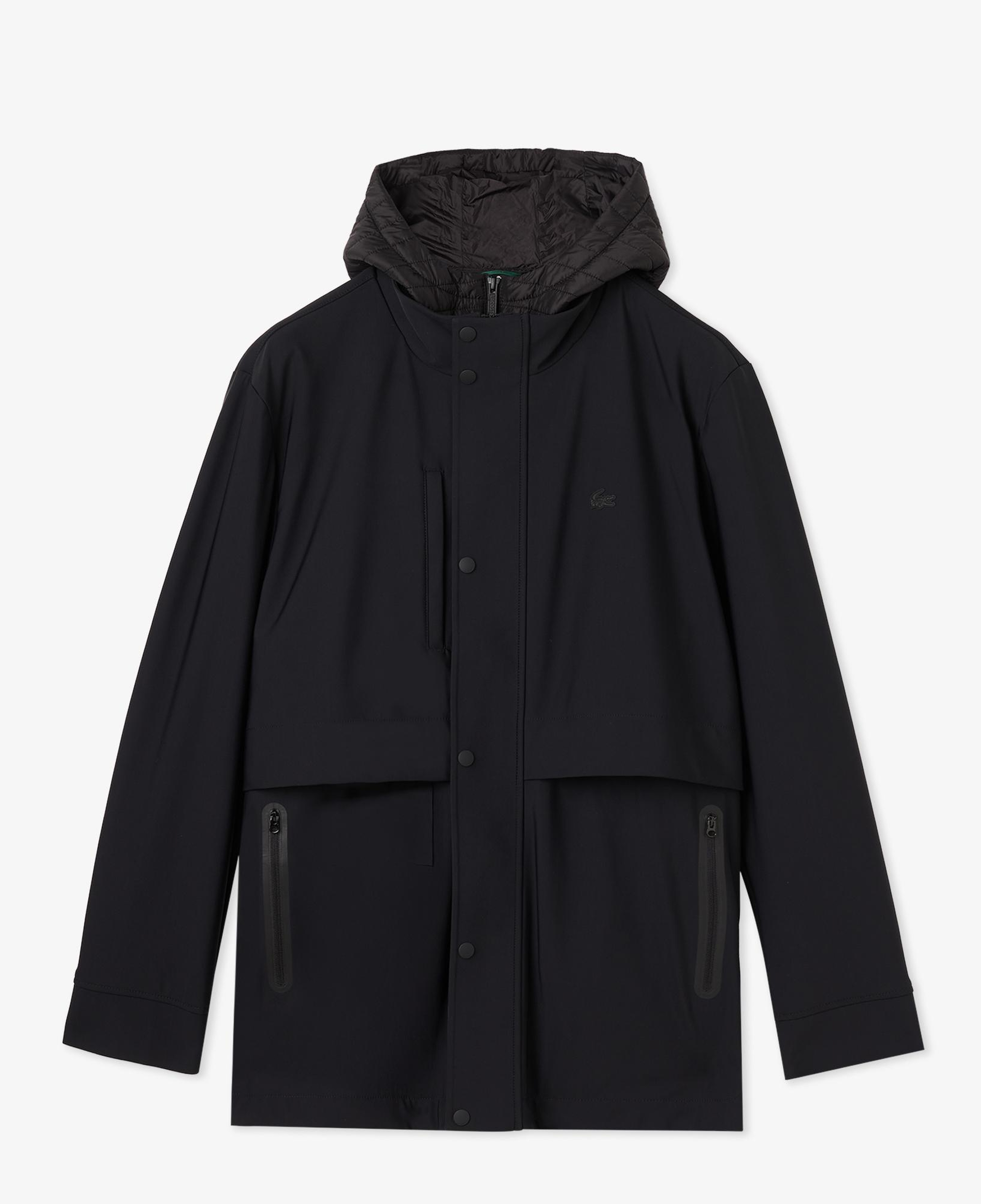 Lacoste Erkek Kapüşonlu Siyah Trençkot