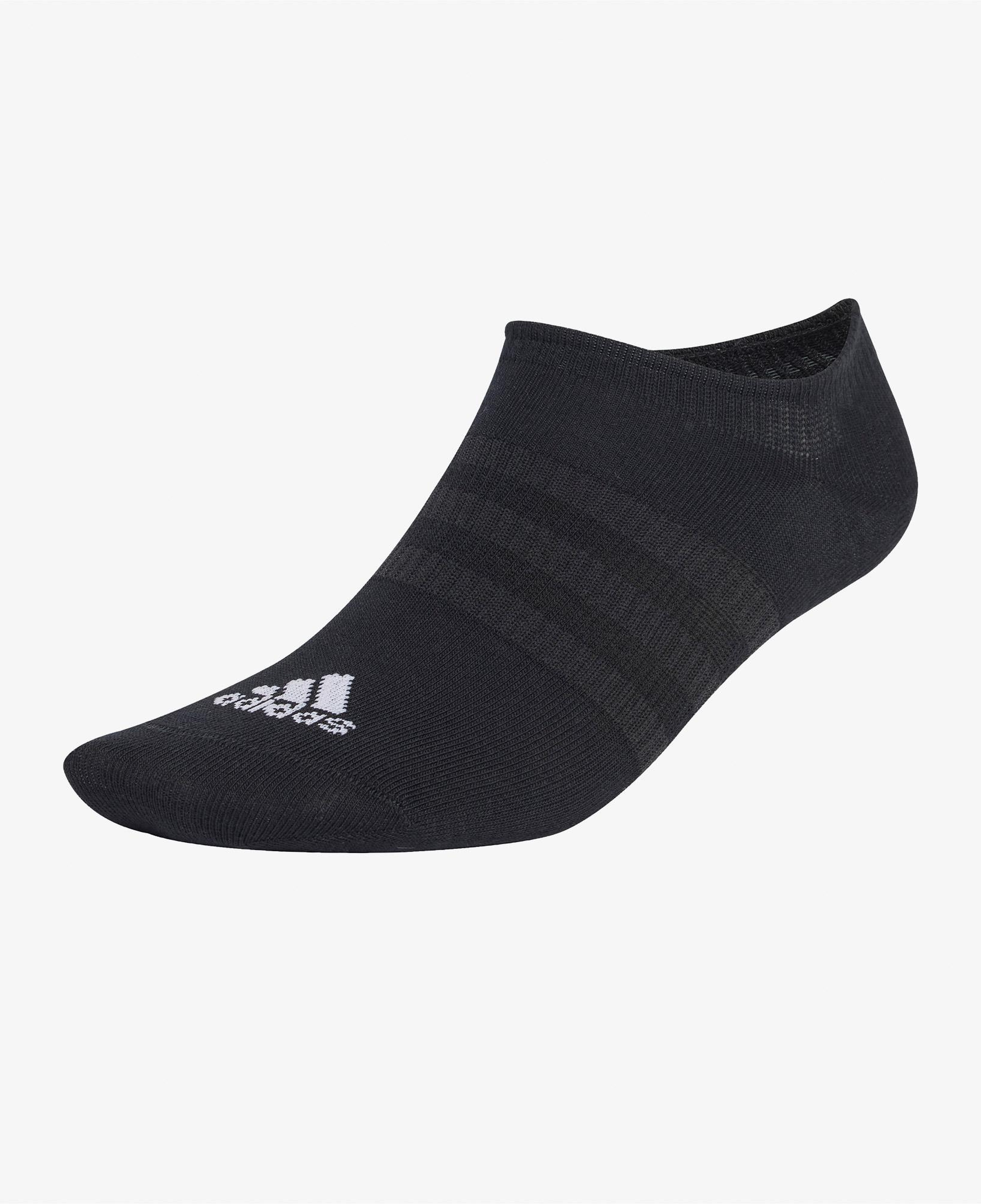 adidas Thin and Light No-Show 3' lü Unisex Siyah Çorap