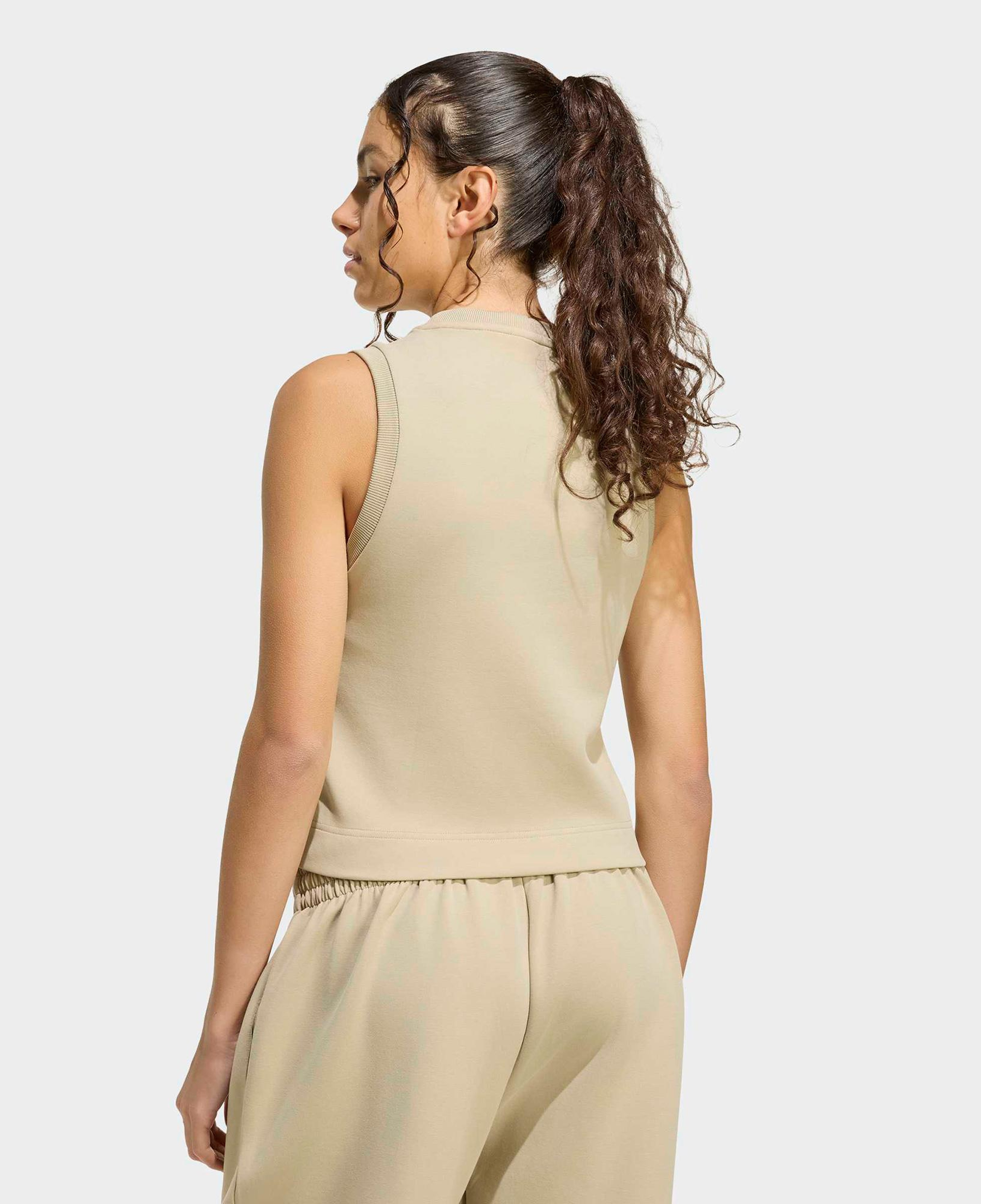 adidas Soft Lux Kadın Bej Kolsuz T-Shirt