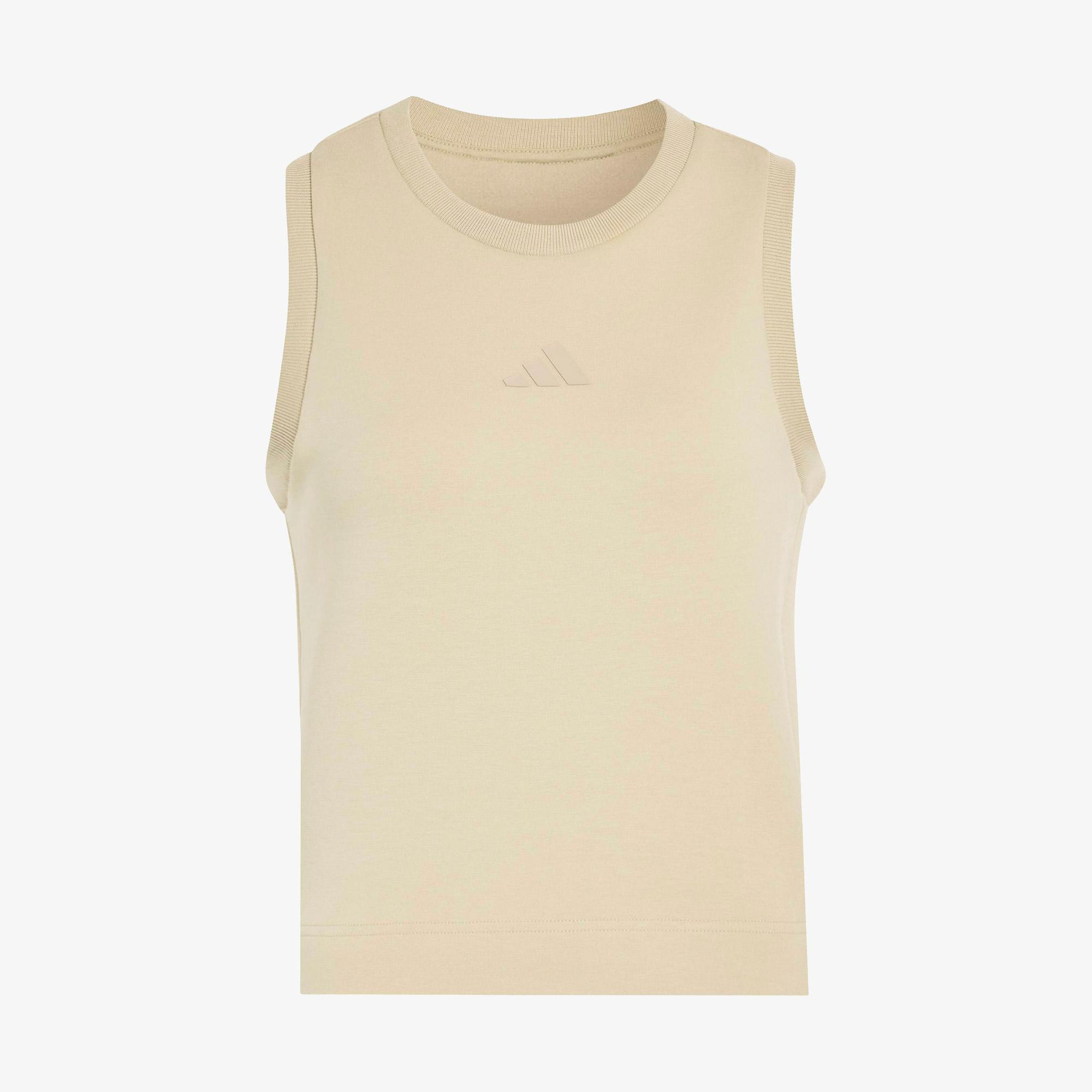 adidas Soft Lux Kadın Bej Kolsuz T-Shirt