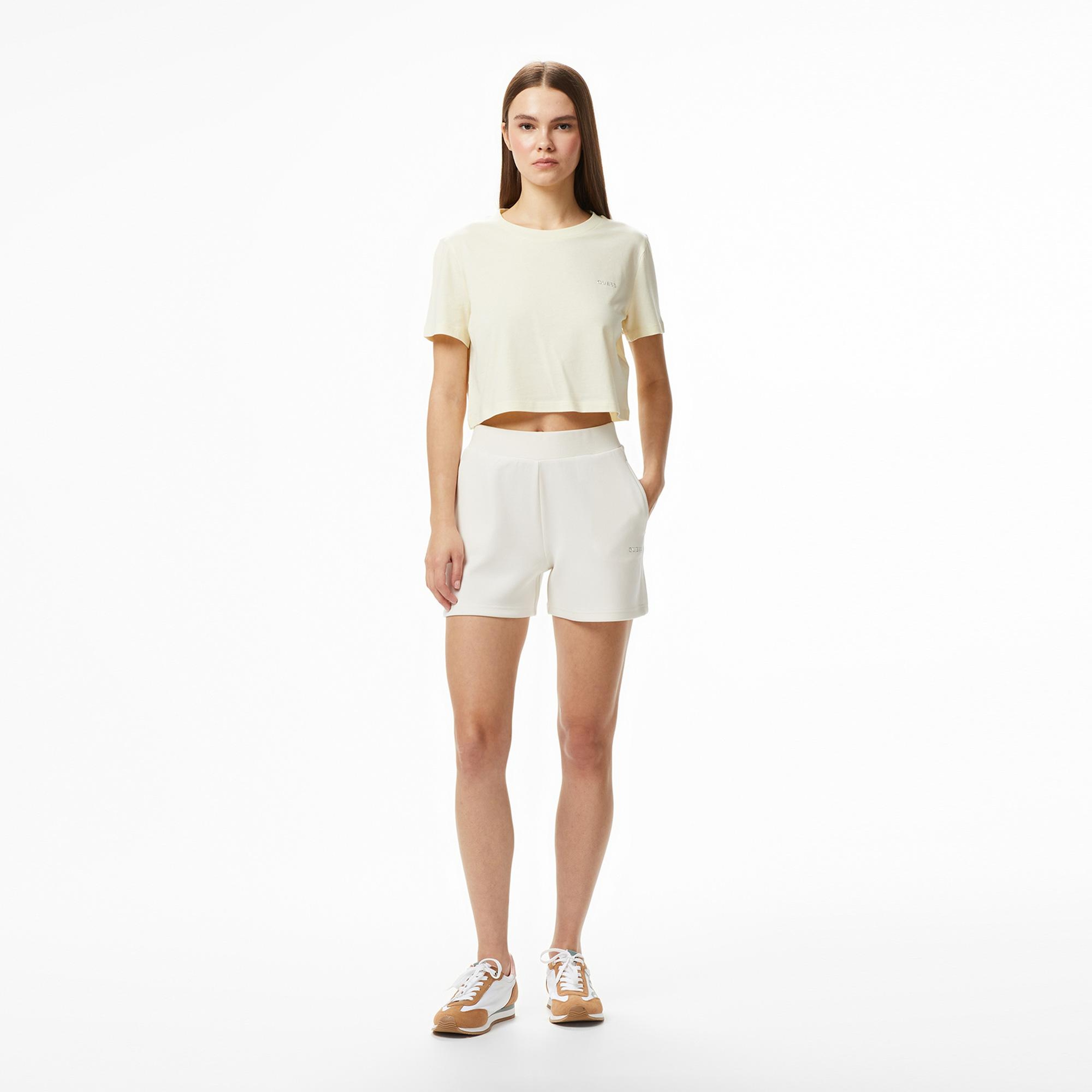 Guess Selene Aktif Boxy Fit Kadın Sarı T-Shirt