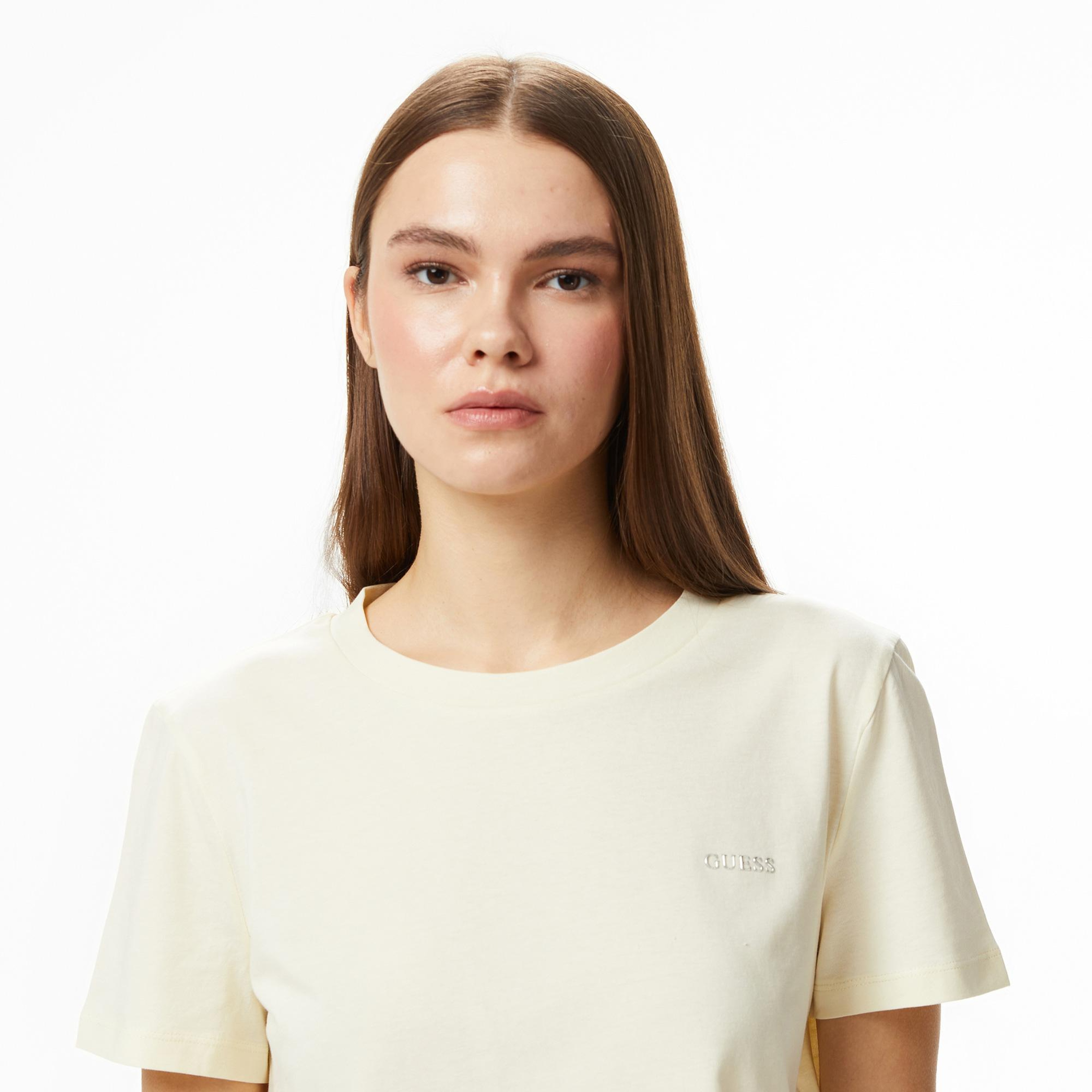 Guess Selene Aktif Boxy Fit Kadın Sarı T-Shirt