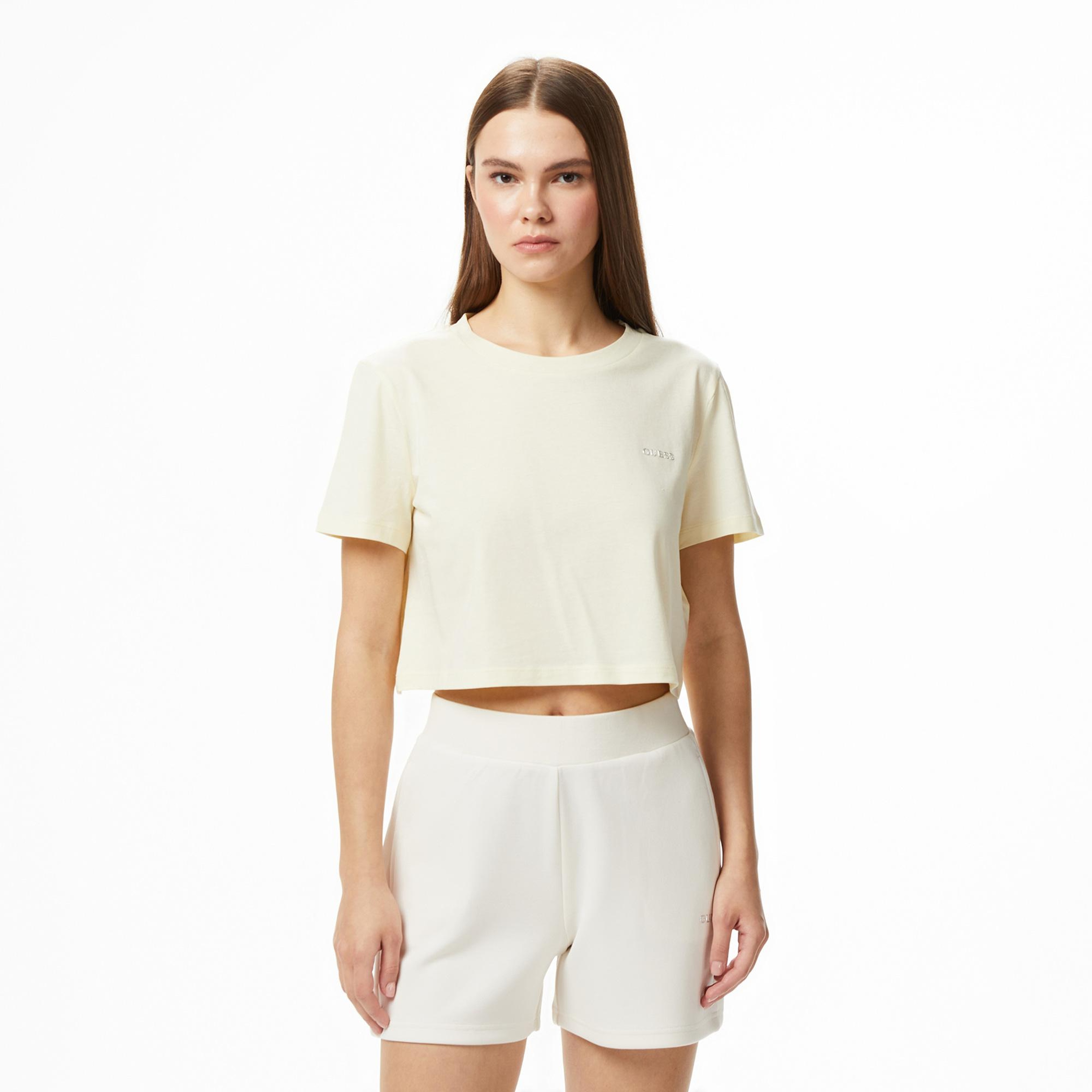 Guess Selene Aktif Boxy Fit Kadın Sarı T-Shirt