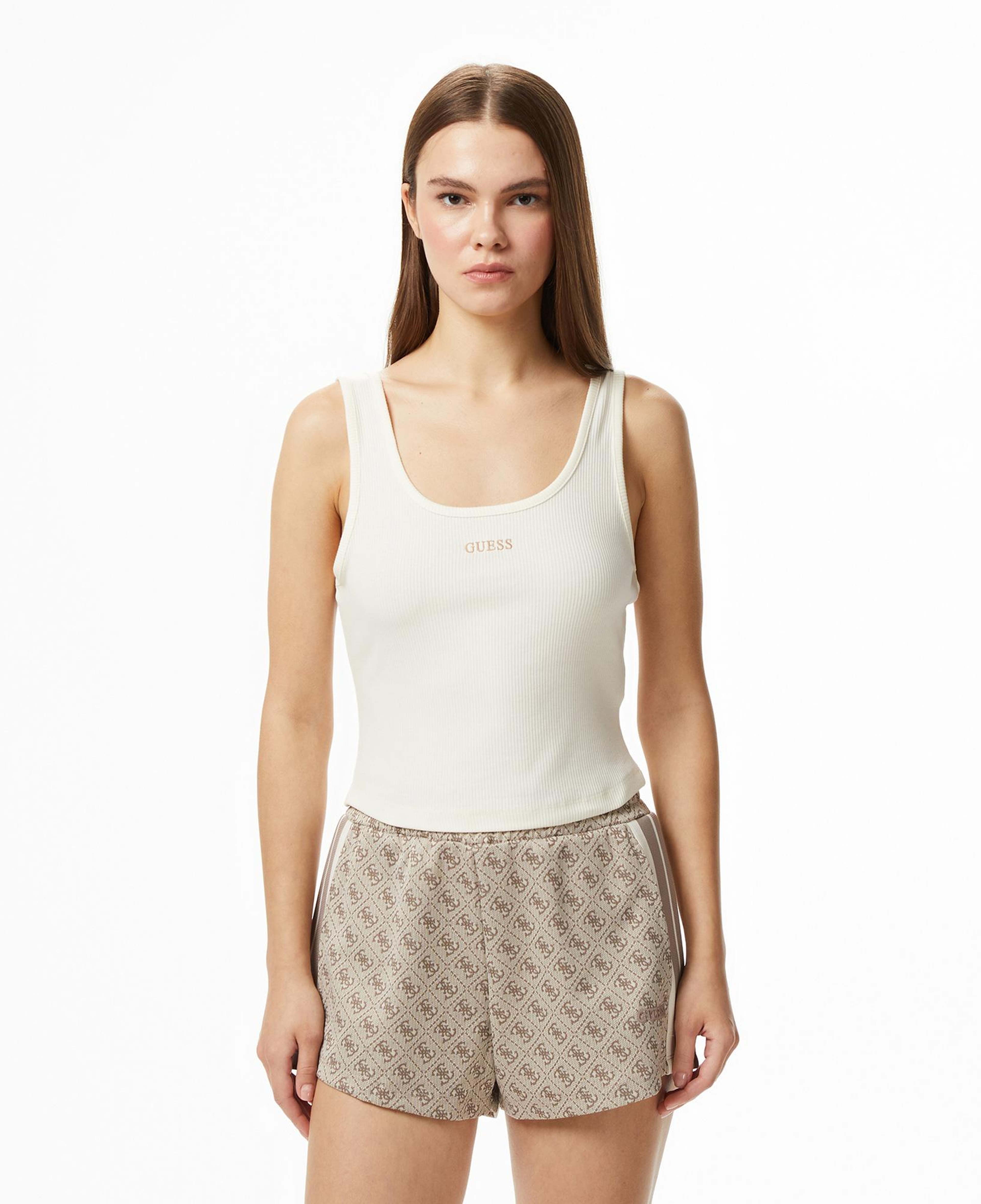 Guess Circe Aktif Modal Karışımlı Kadın Beyaz T-Shirt