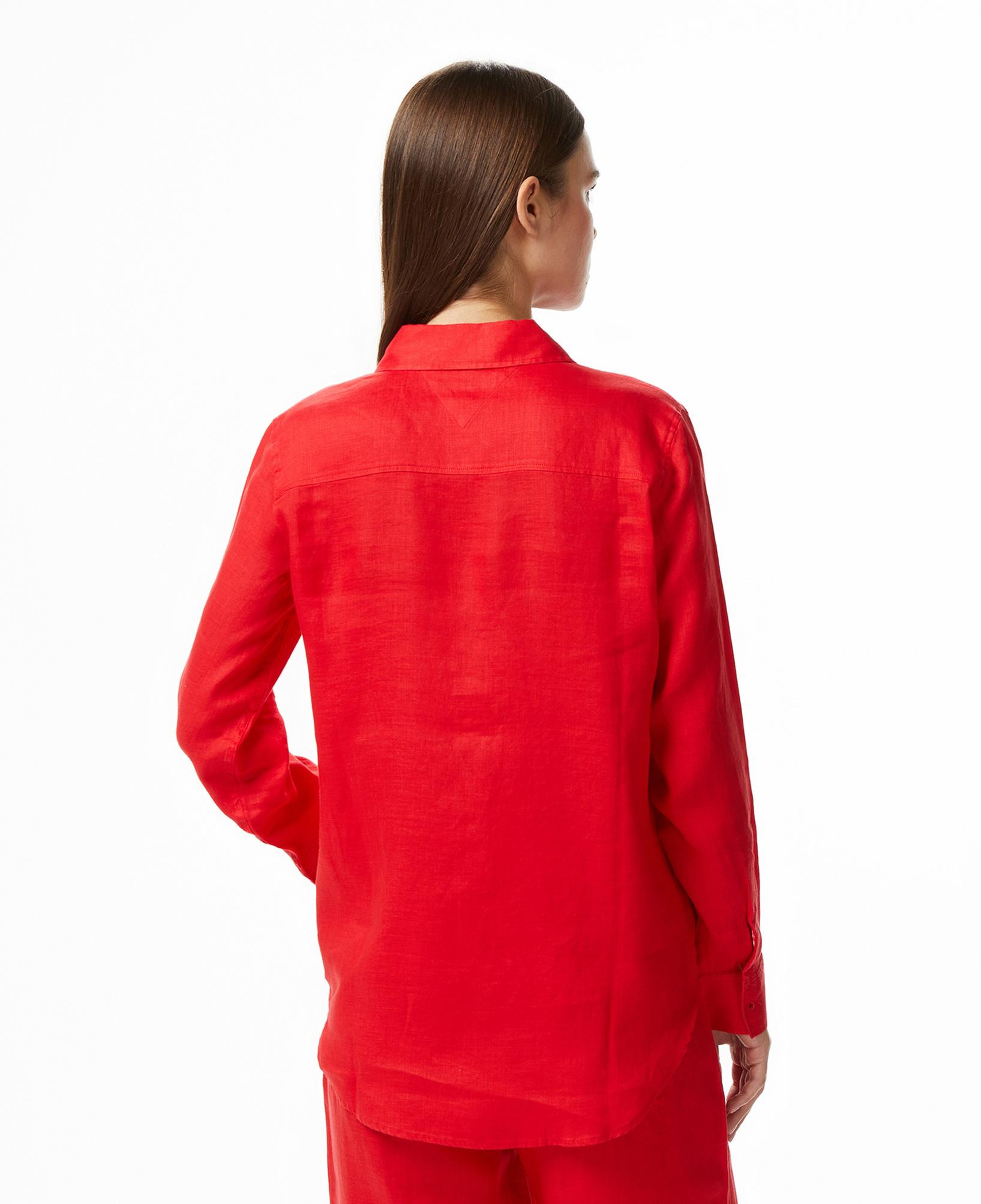 Tommy Hilfiger Essential Linen Kadın Turuncu Gömlek