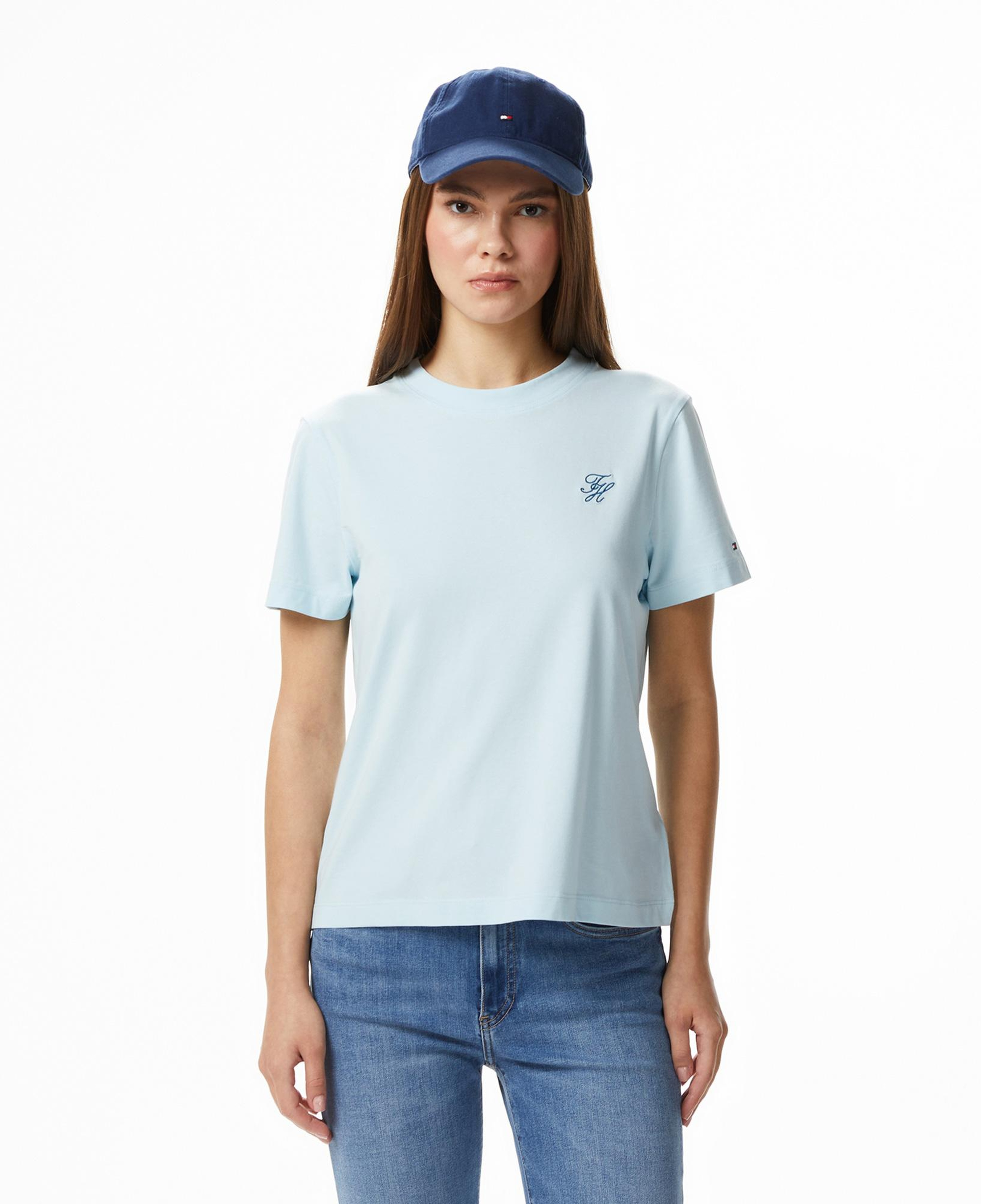 Tommy Hilfiger Script Kadın Mavi T-Shirt