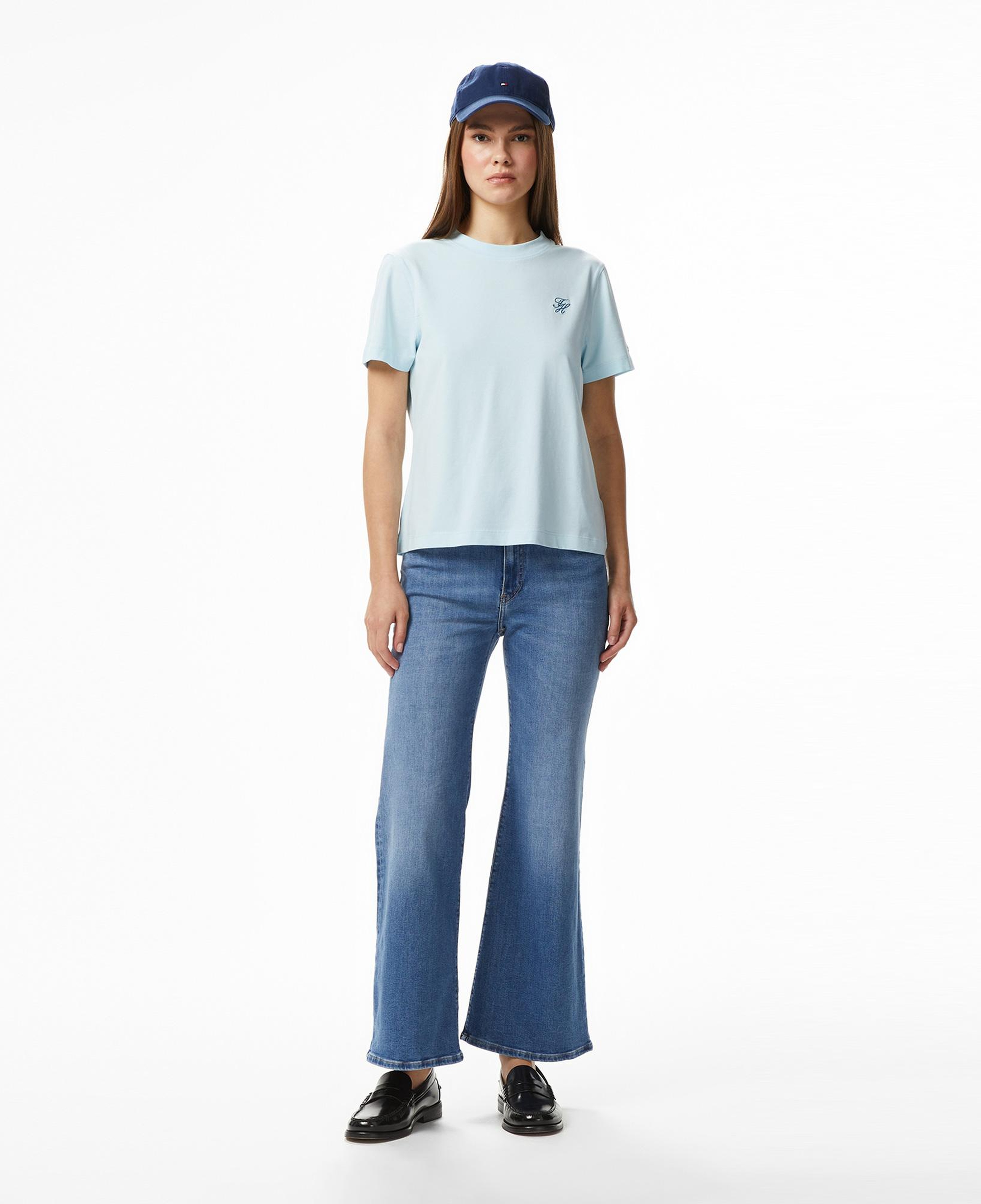 Tommy Hilfiger Script Kadın Mavi T-Shirt